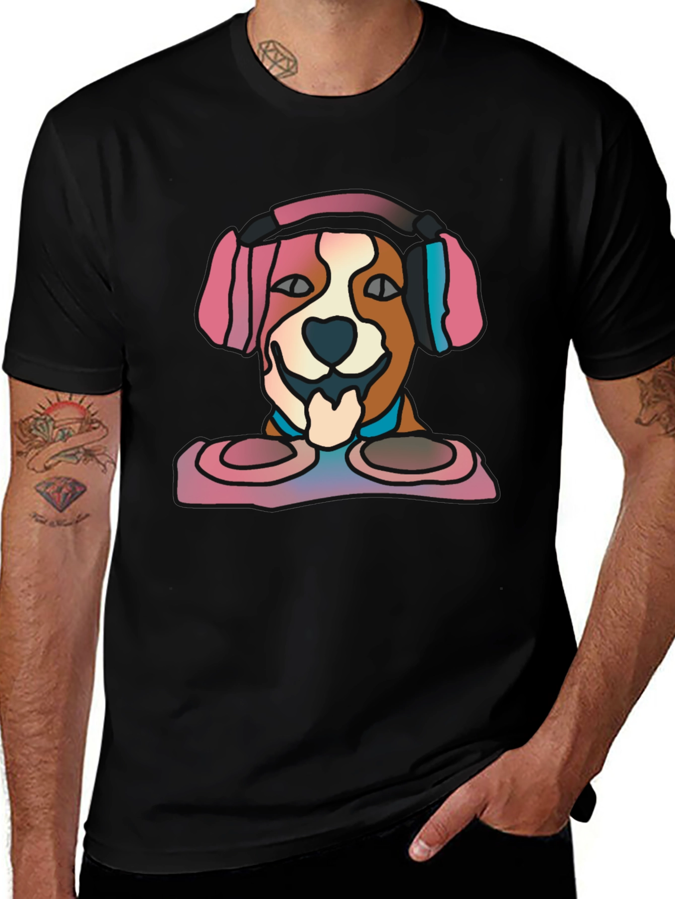 DJ Dog Graphic Tee - Stylish Music Lovers T-Shirt