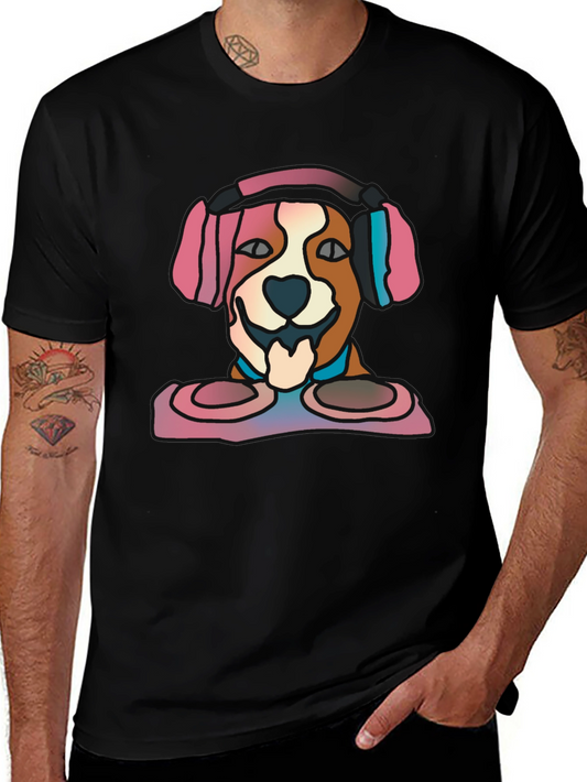 DJ Dog Graphic Tee - Stylish Music Lovers T-Shirt