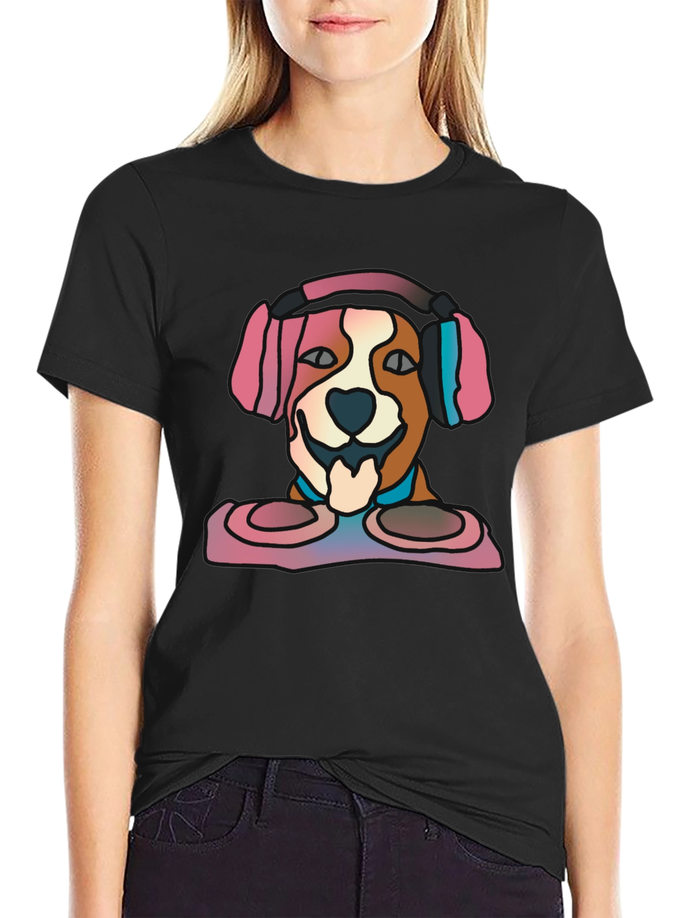 DJ Dog Graphic Tee - Stylish Music Lovers T-Shirt
