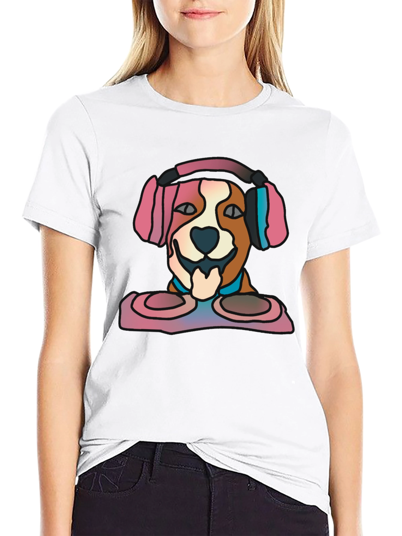 DJ Dog Graphic Tee - Stylish Music Lovers T-Shirt