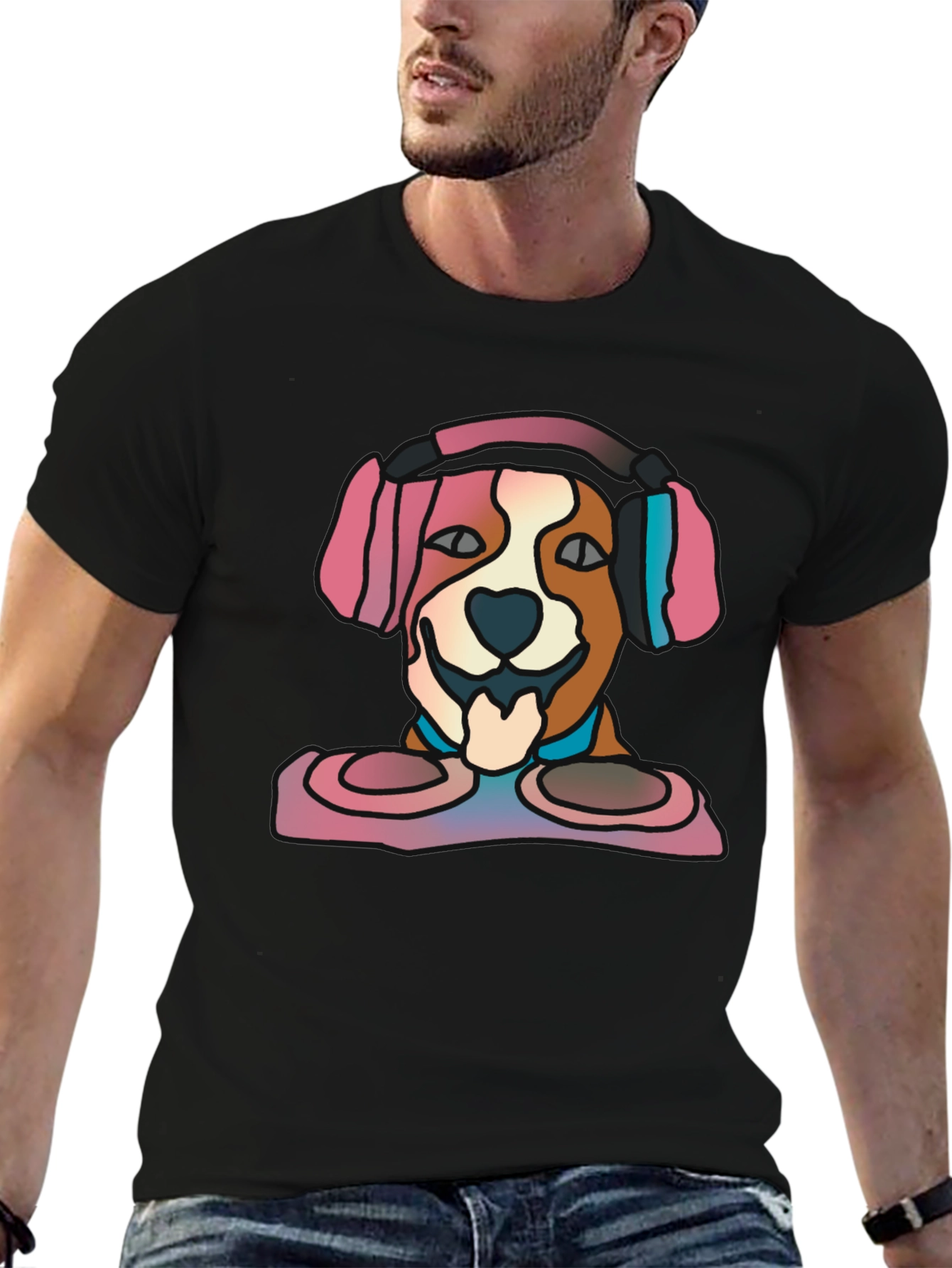 DJ Dog Graphic Tee - Stylish Music Lovers T-Shirt