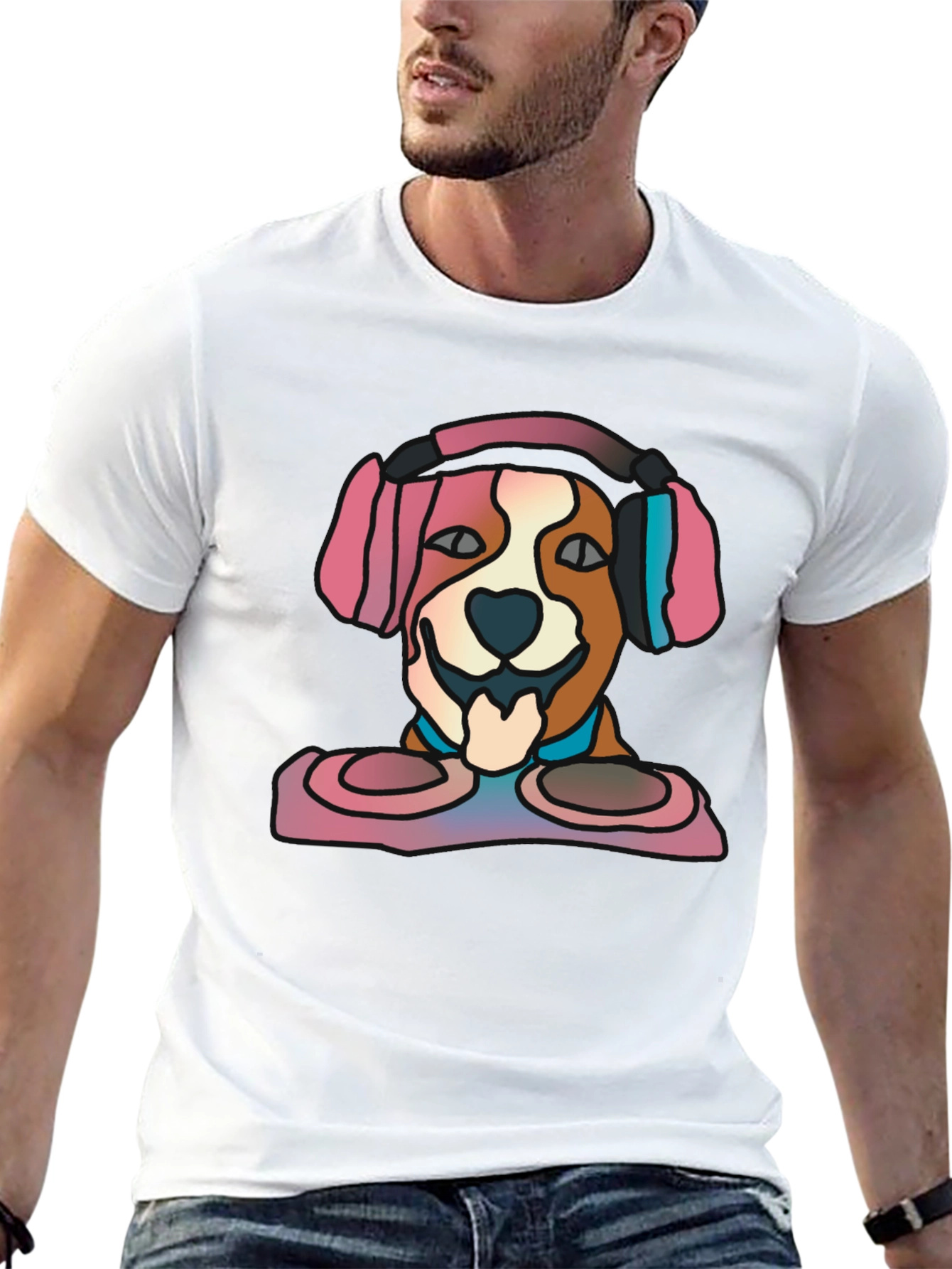 DJ Dog Graphic Tee - Stylish Music Lovers T-Shirt