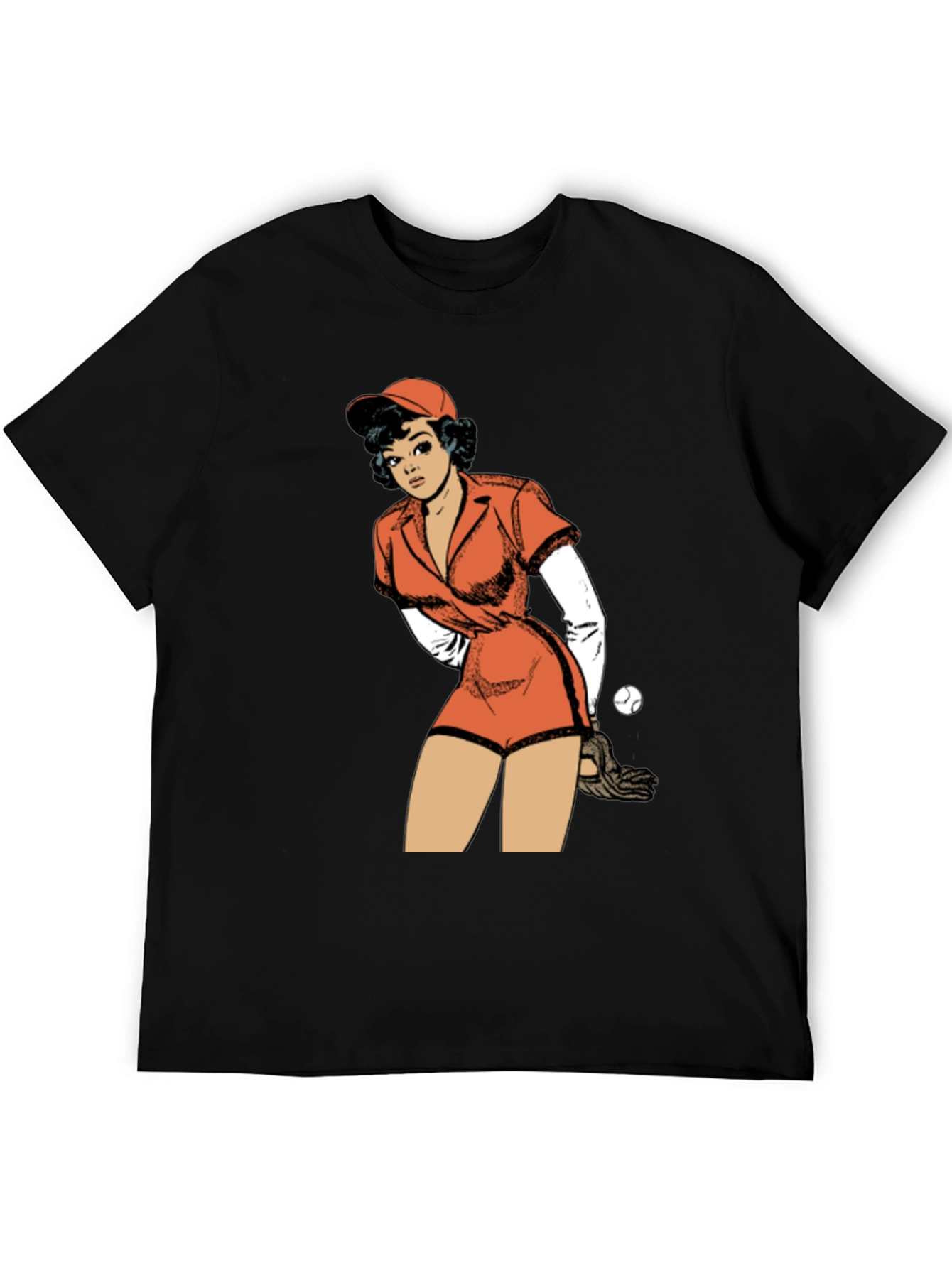 Retro Baseball Girl Graphic T-Shirt