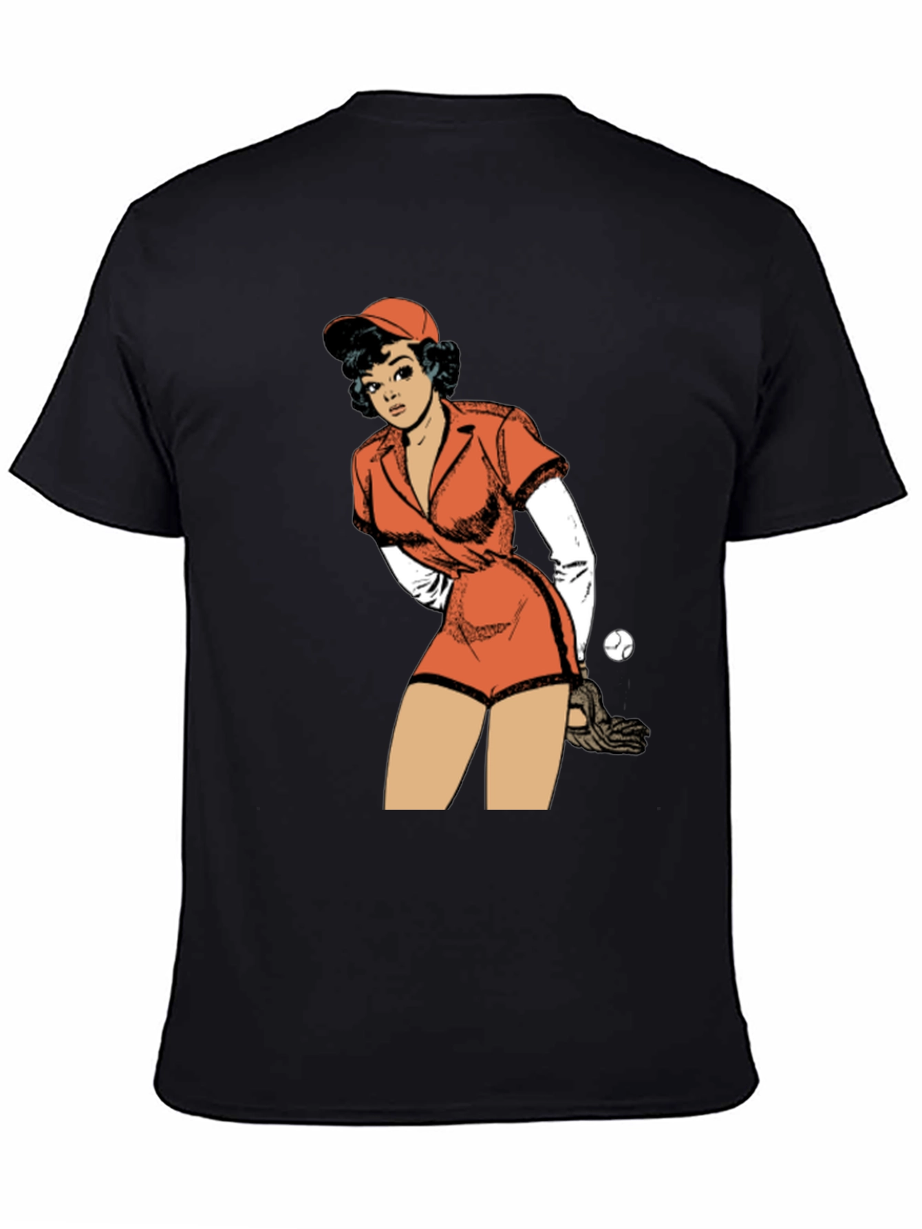 Retro Baseball Girl Graphic T-Shirt