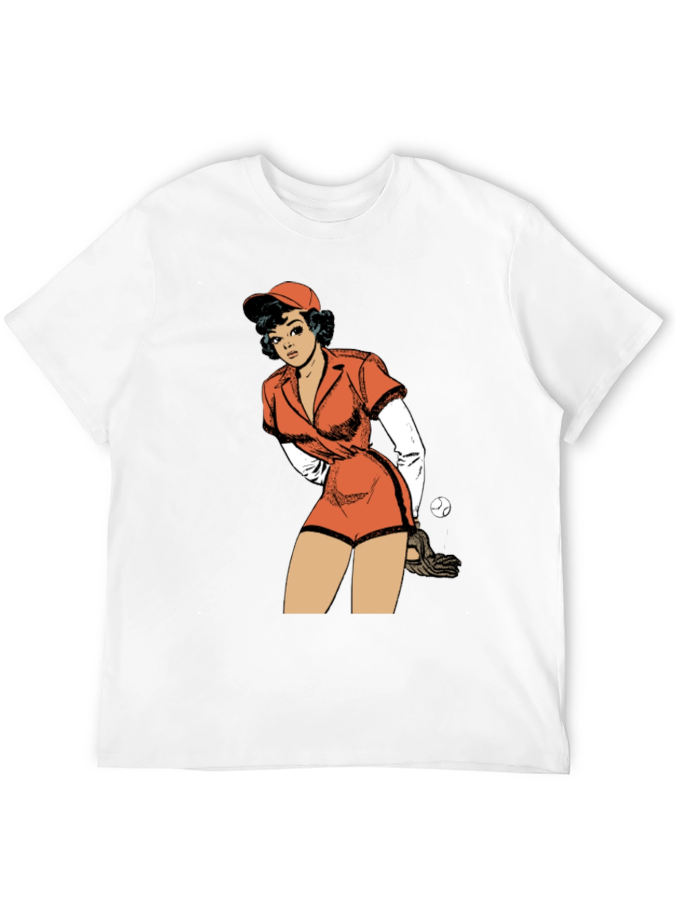 Retro Baseball Girl Graphic T-Shirt