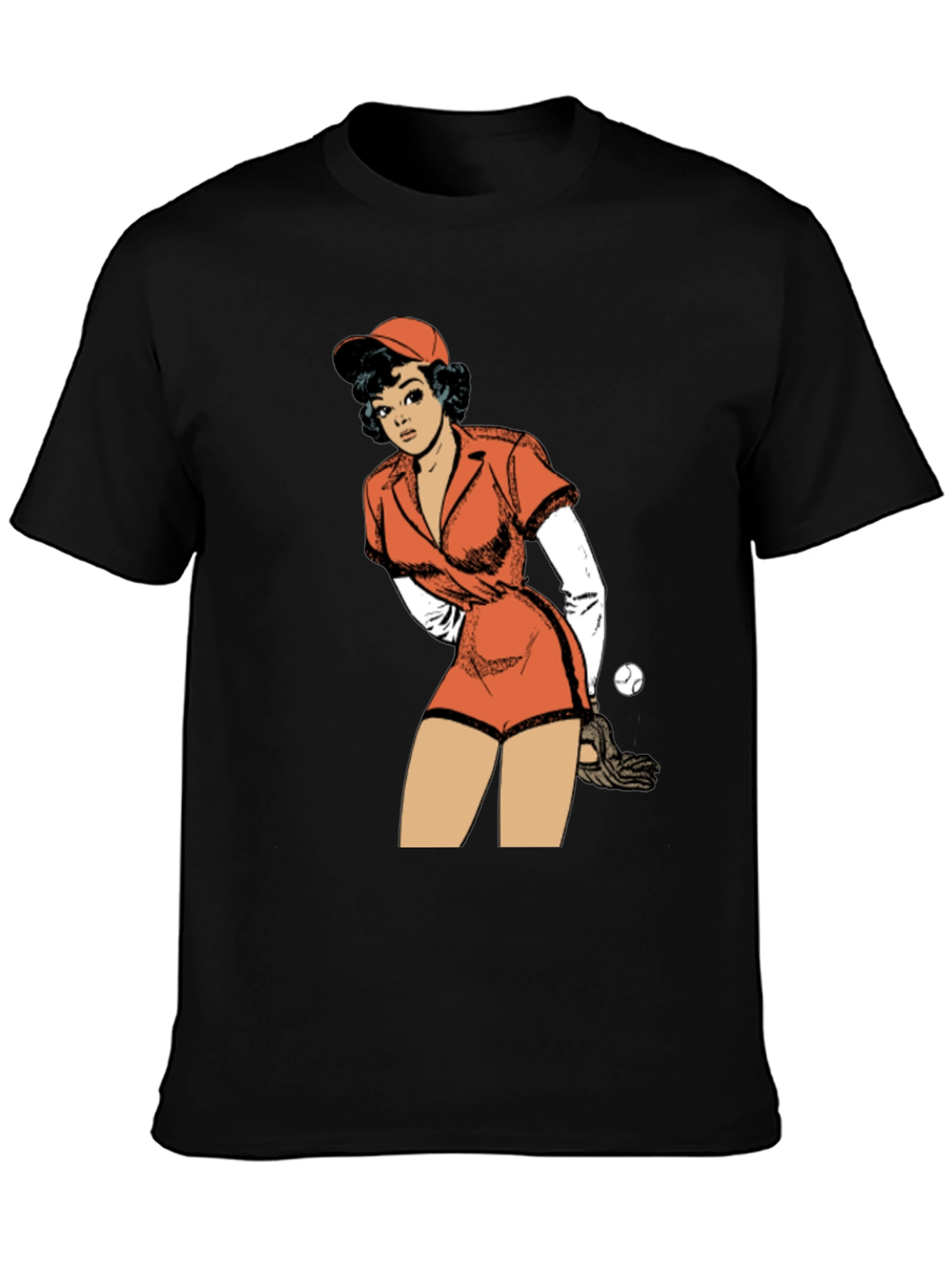 Retro Baseball Girl Graphic T-Shirt