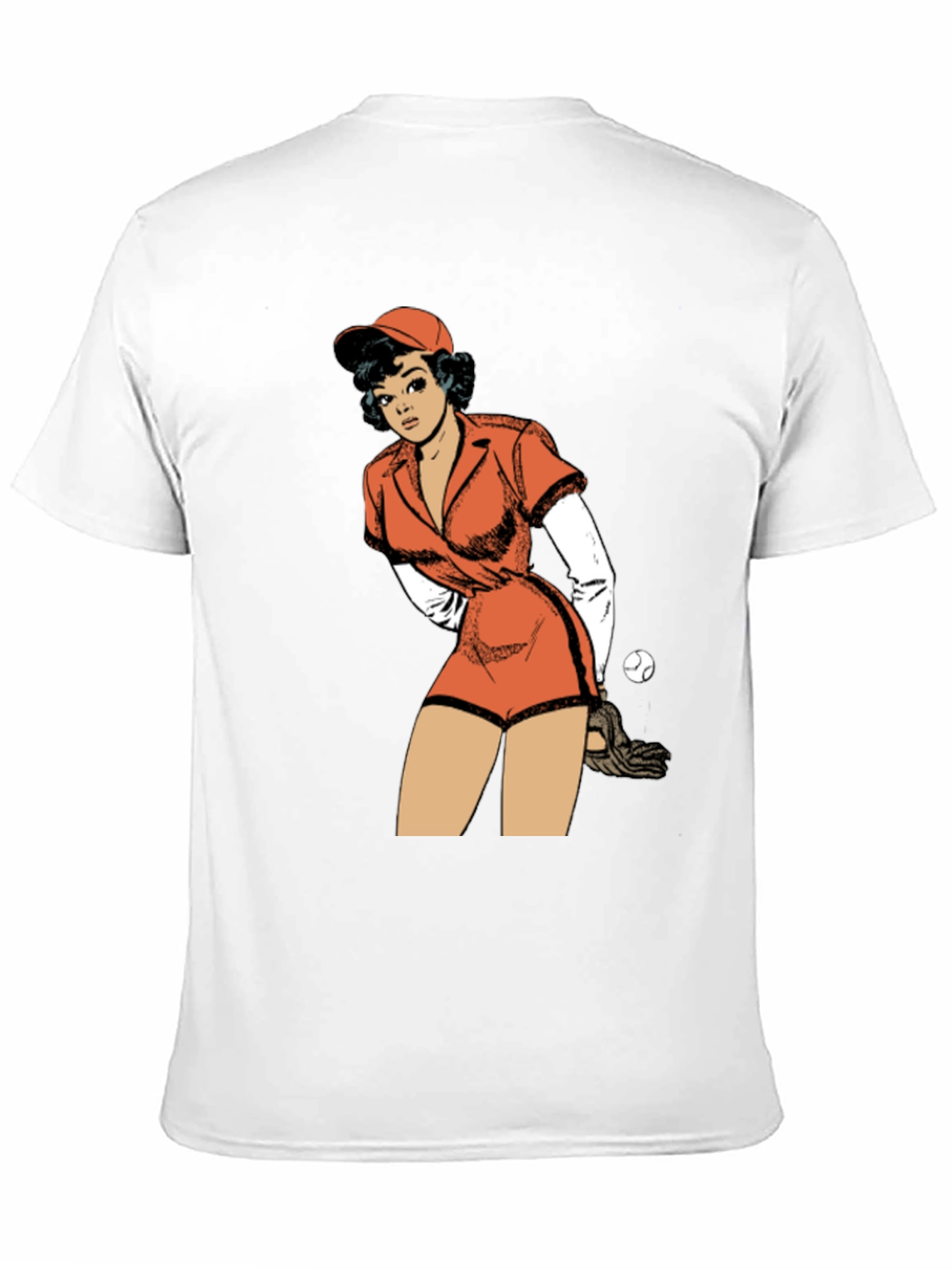 Retro Baseball Girl Graphic T-Shirt
