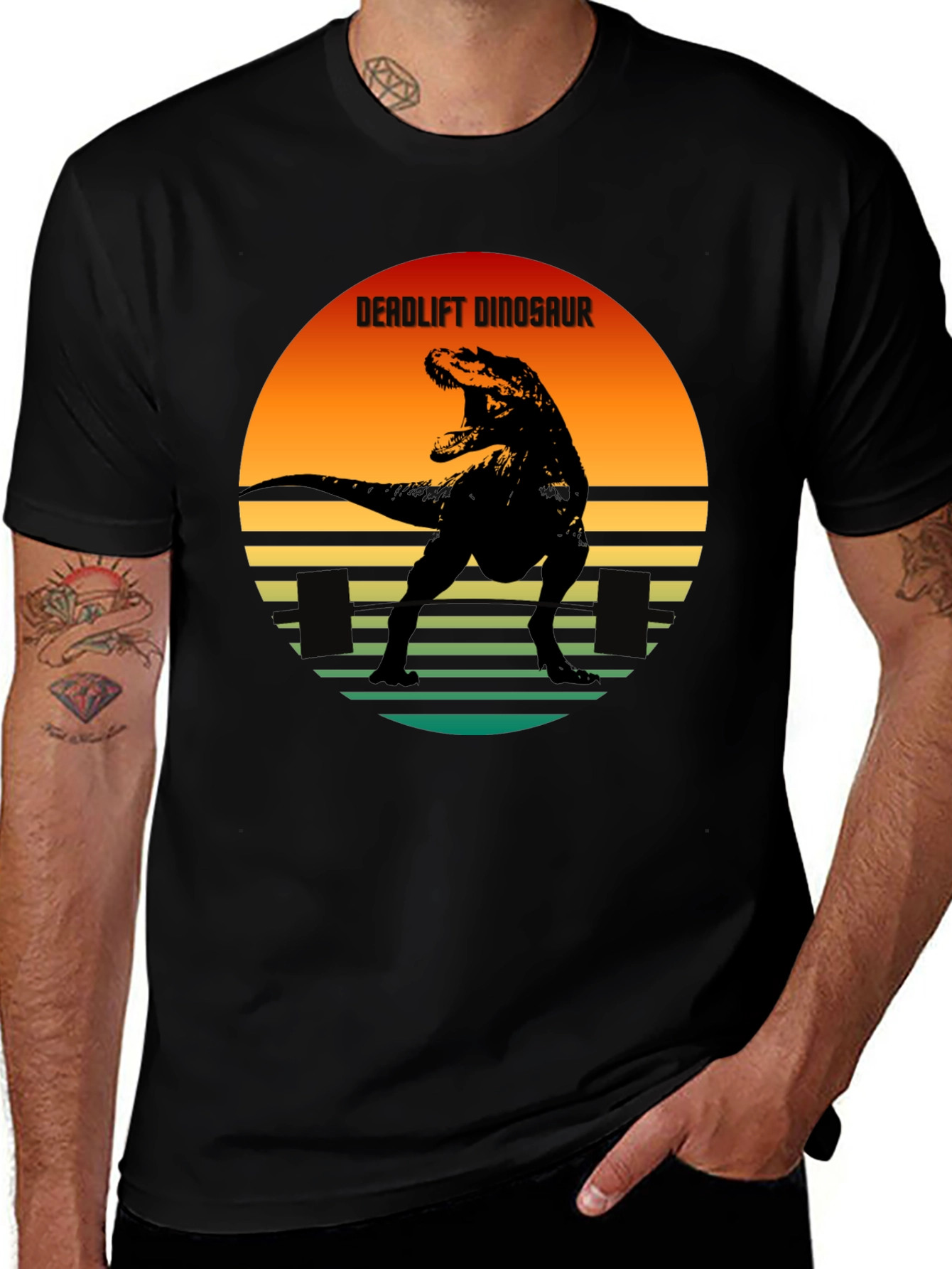 Deadlift Dinosaur Graphic Tee - Black