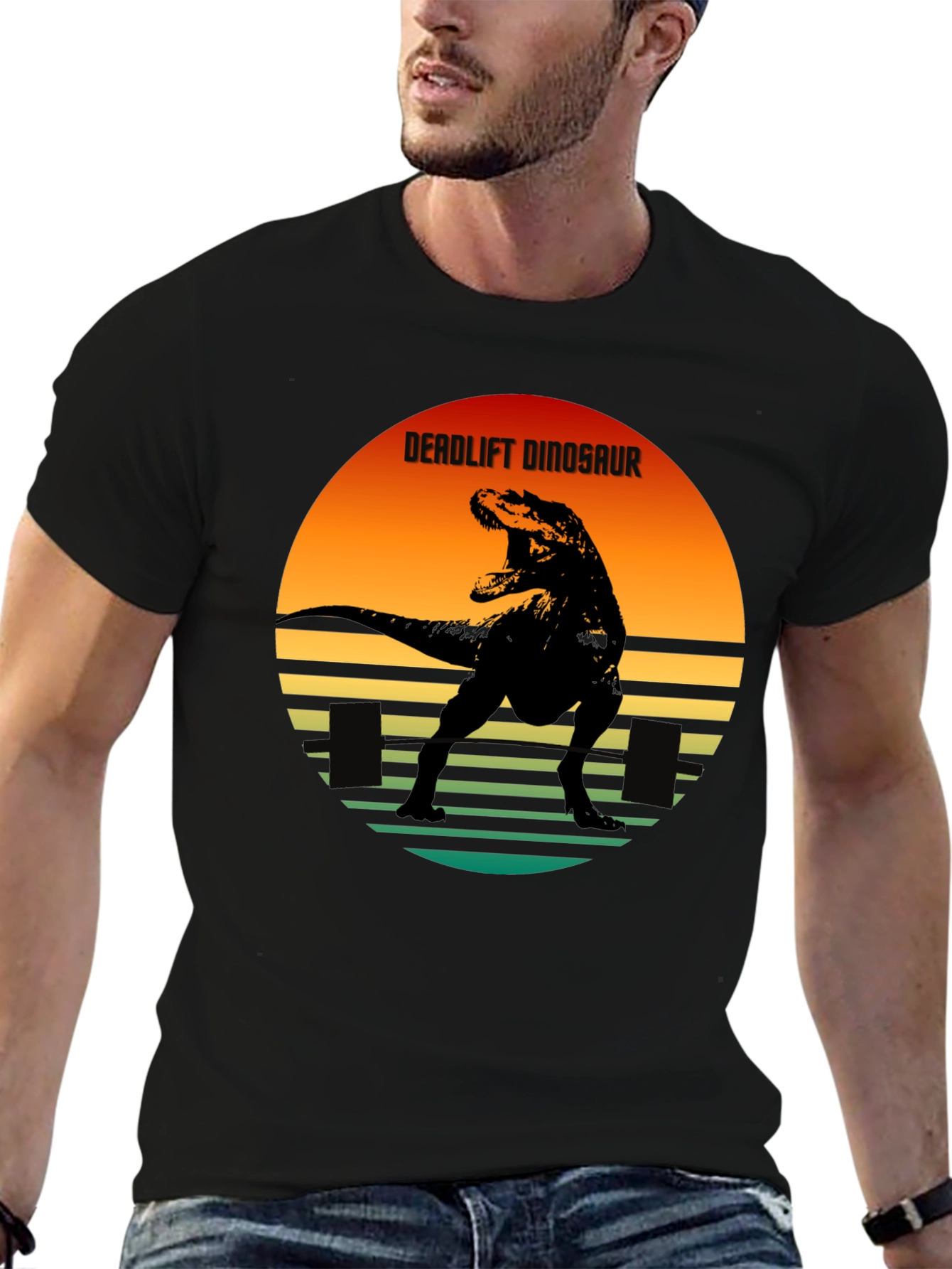 Deadlift Dinosaur Graphic Tee - Black