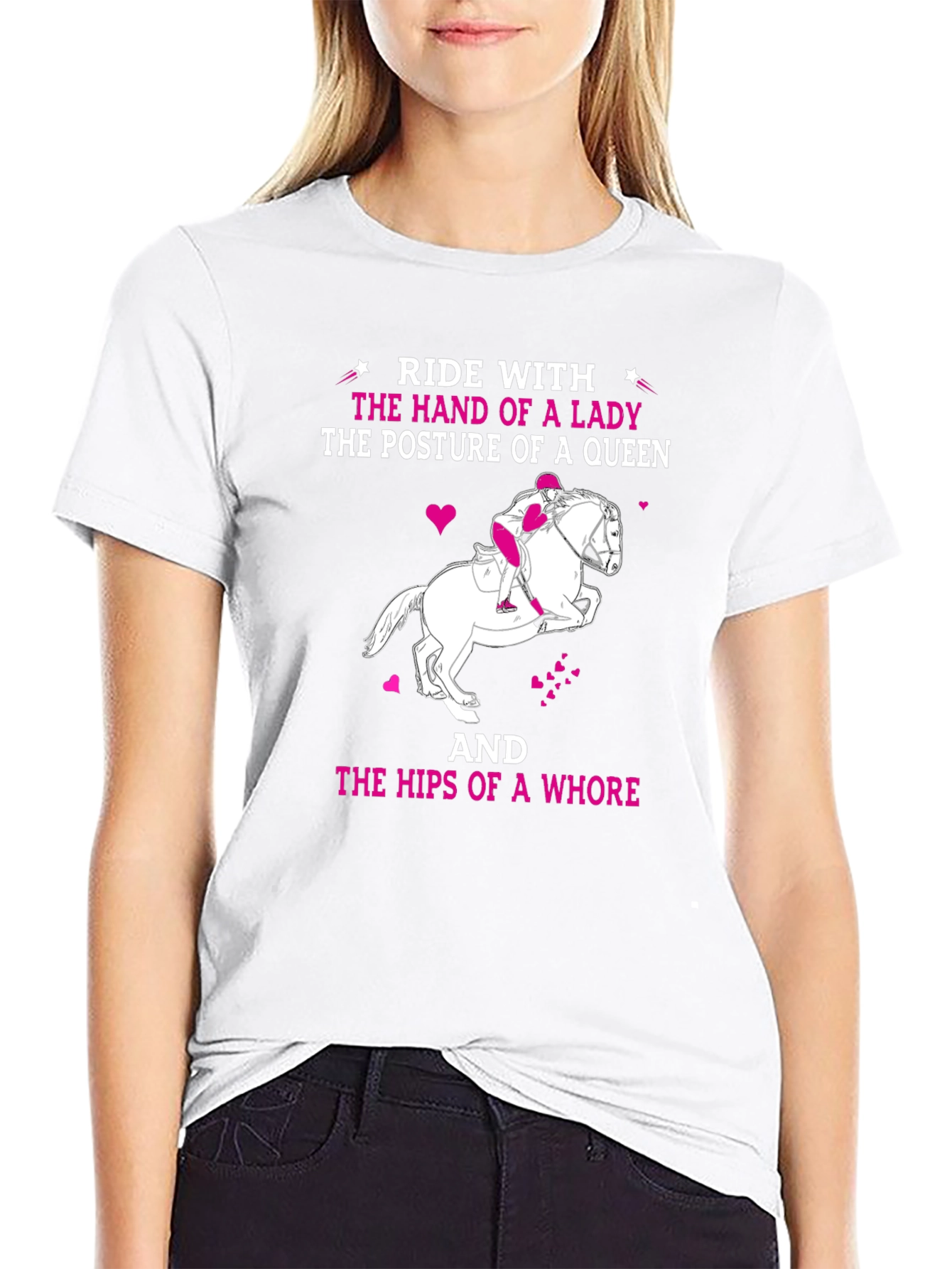 Ride With Lady Humor T-Shirt