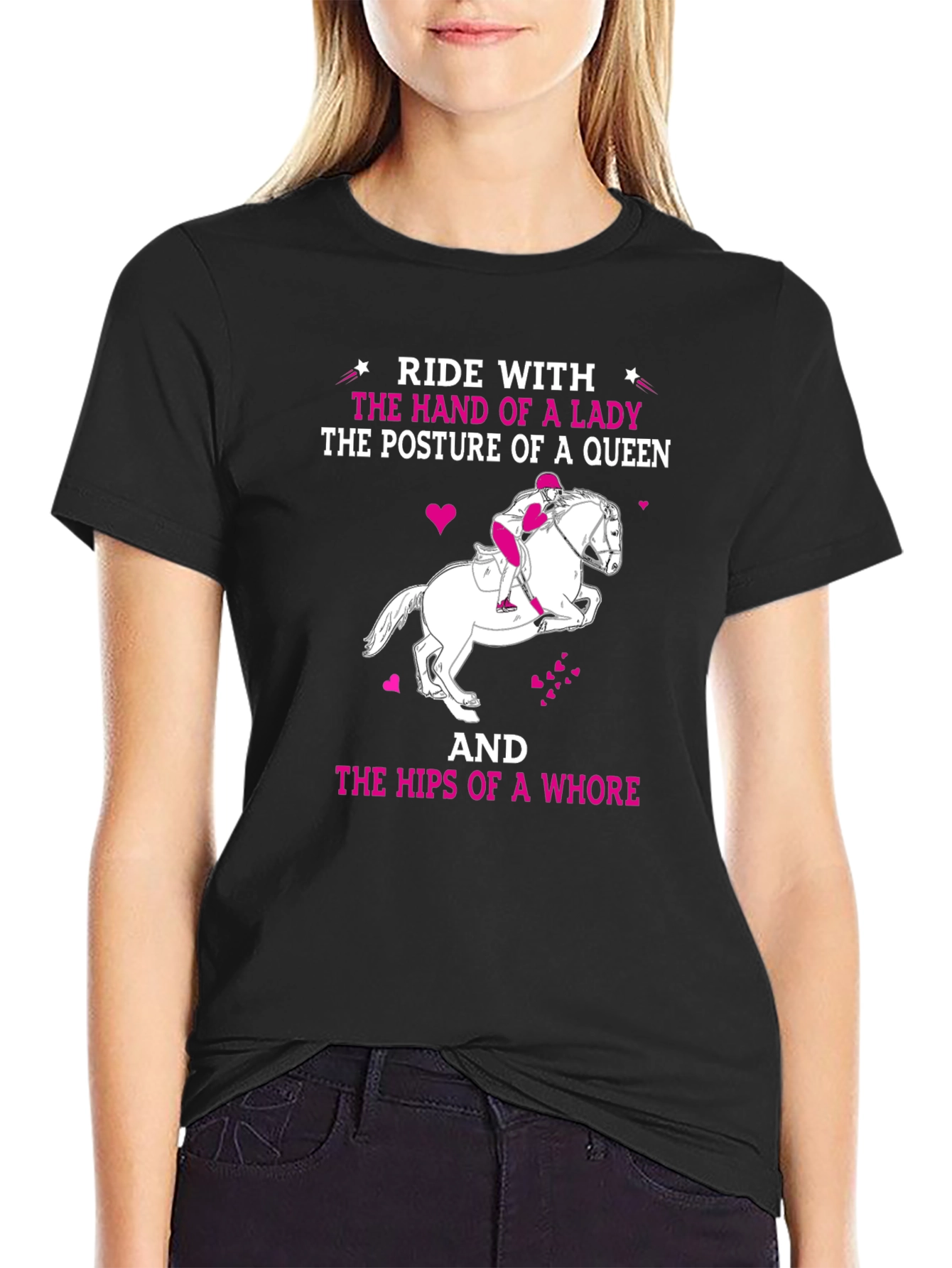 Ride With Lady Humor T-Shirt