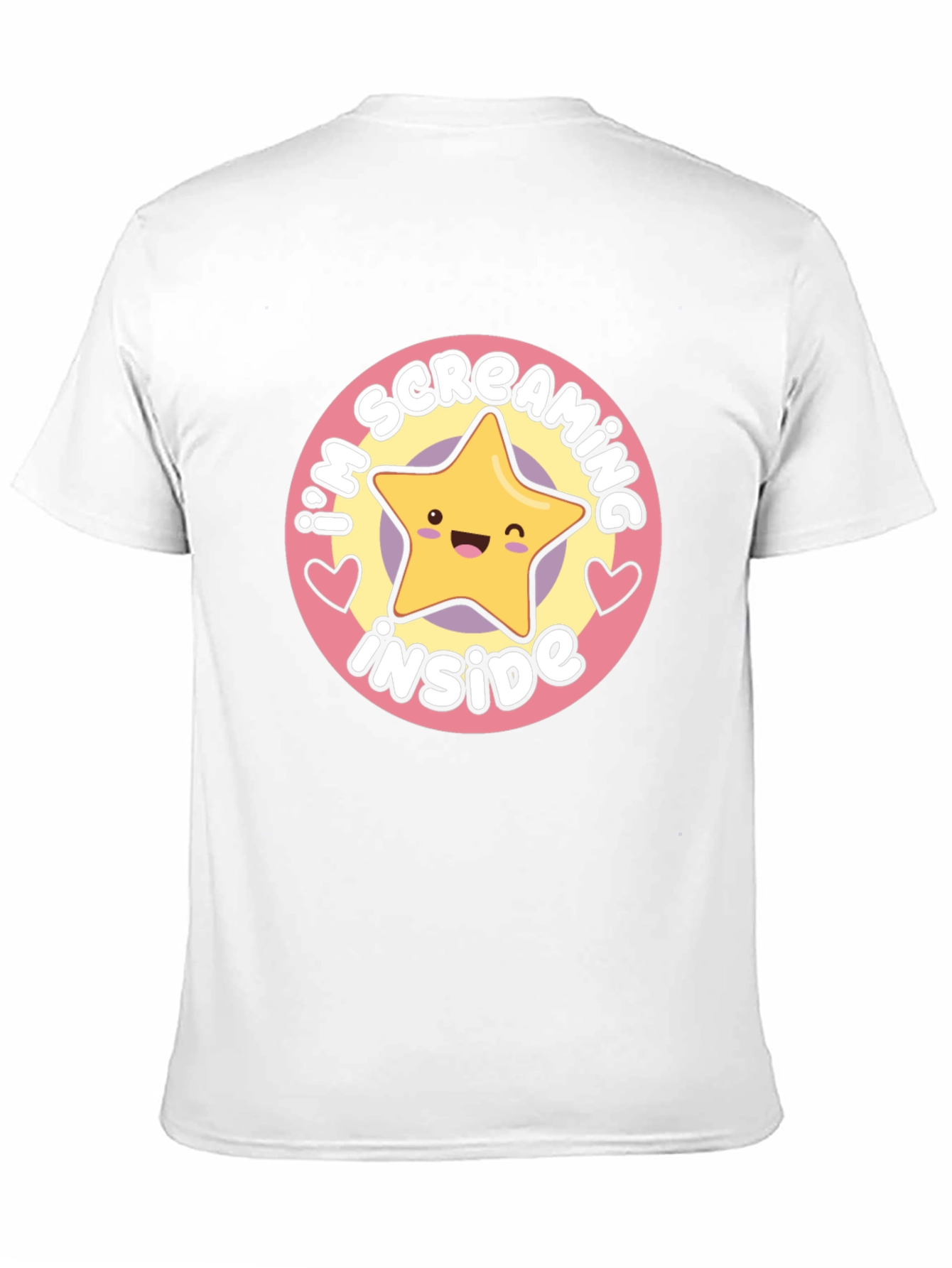 Screaming Inside Star Graphic Black T-Shirt