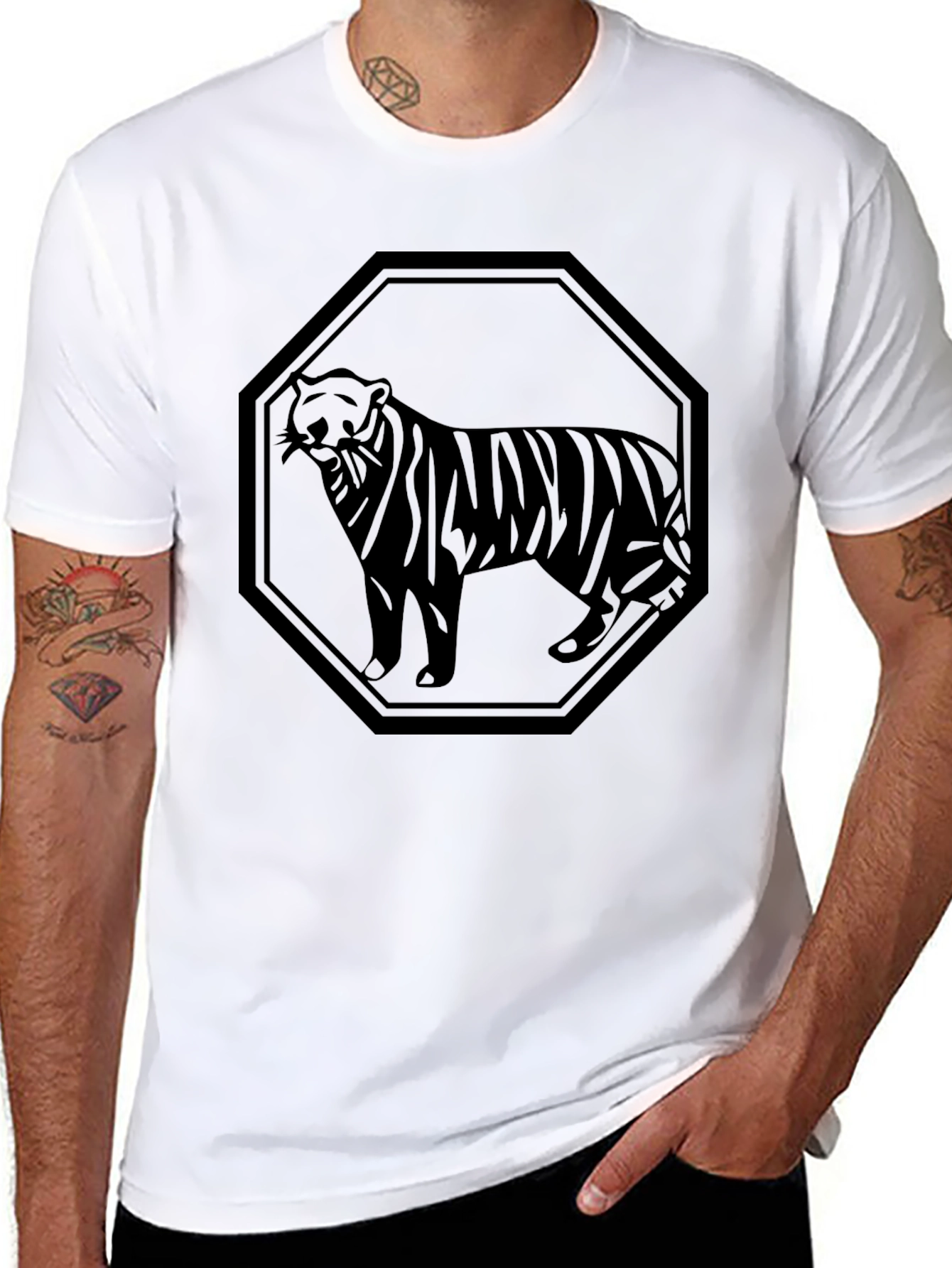 Black Tiger Graphic T-Shirt - Mens Style