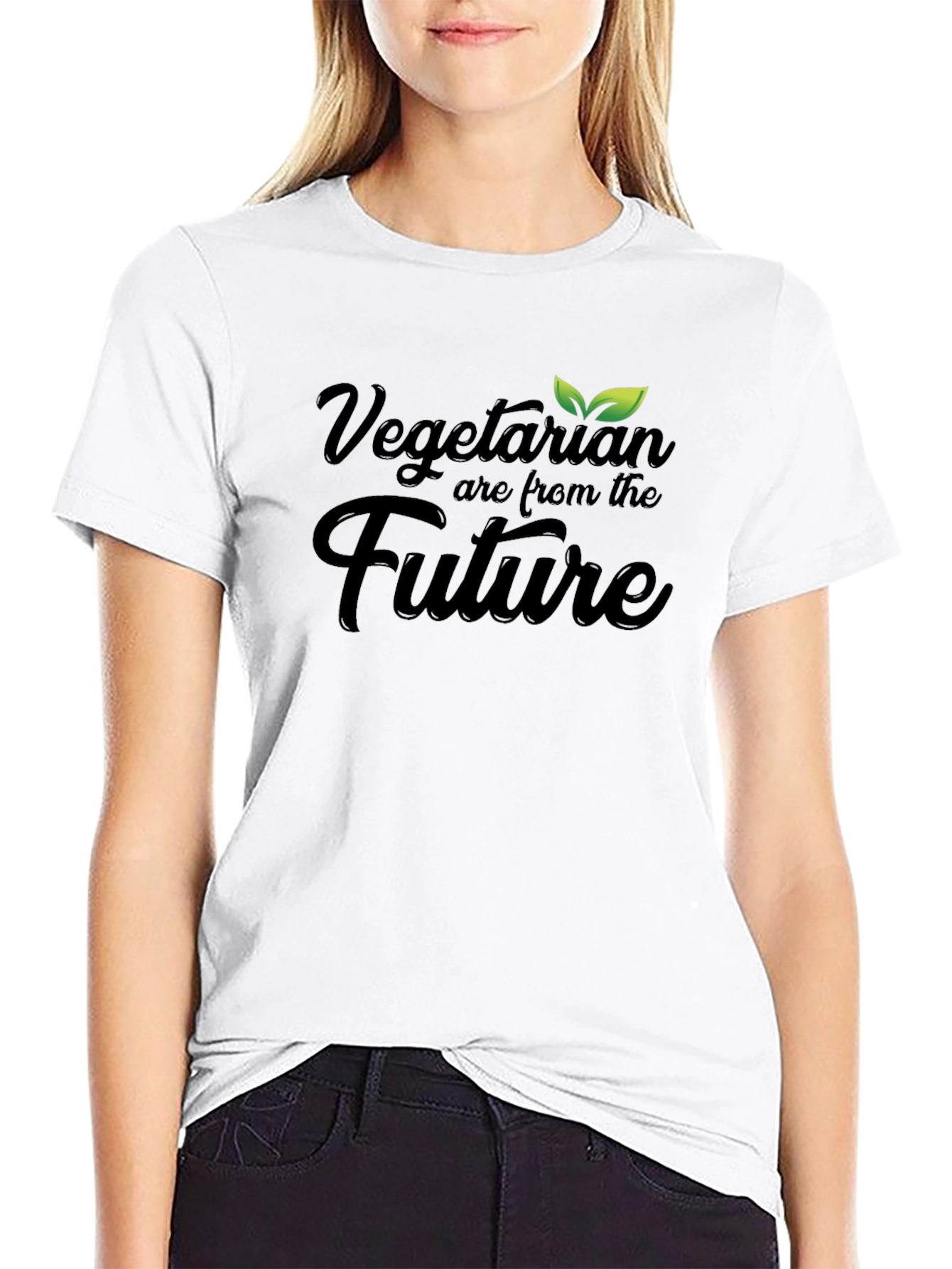 Vegetarian Are From The Future Black T-Shirt