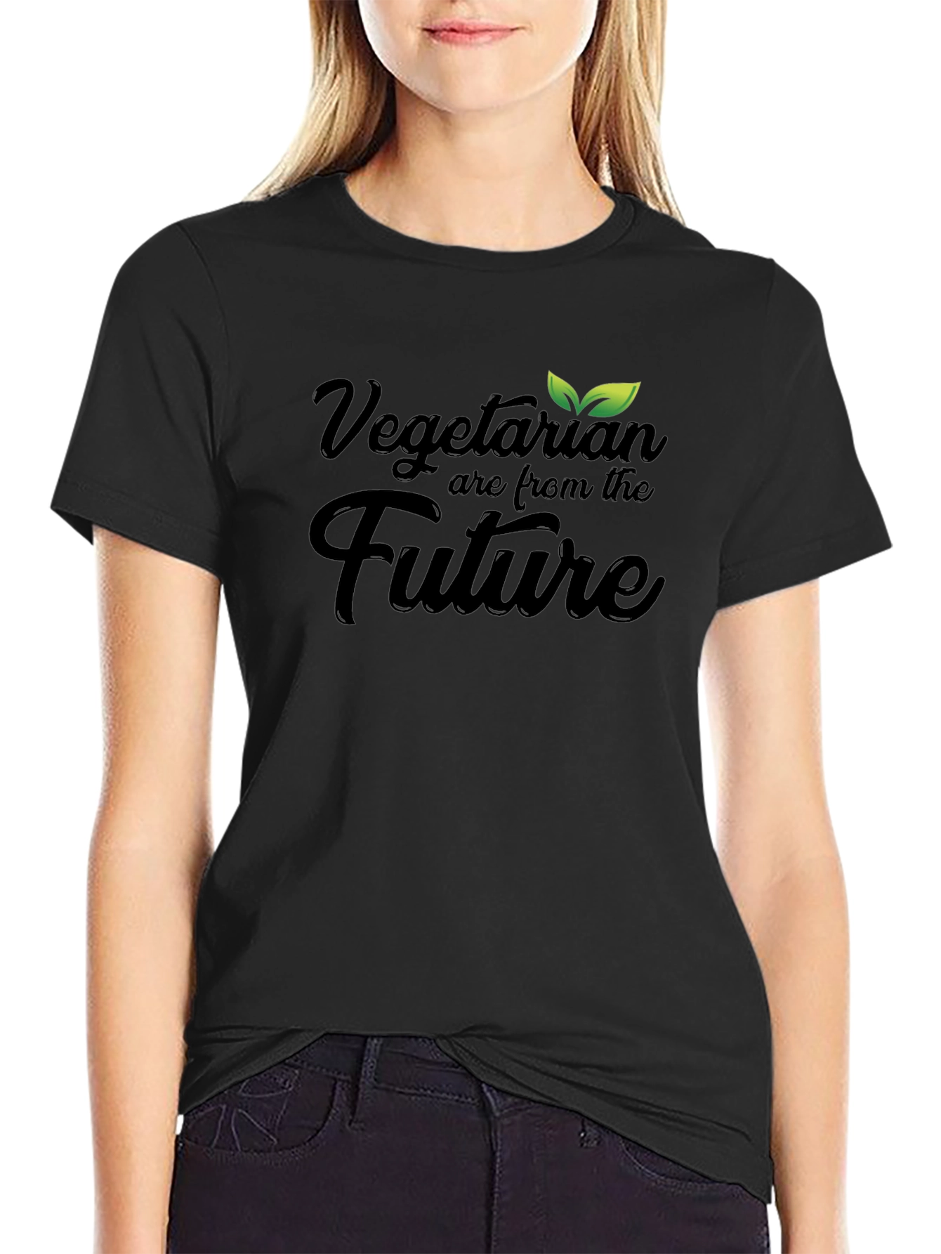 Vegetarian Are From The Future Black T-Shirt