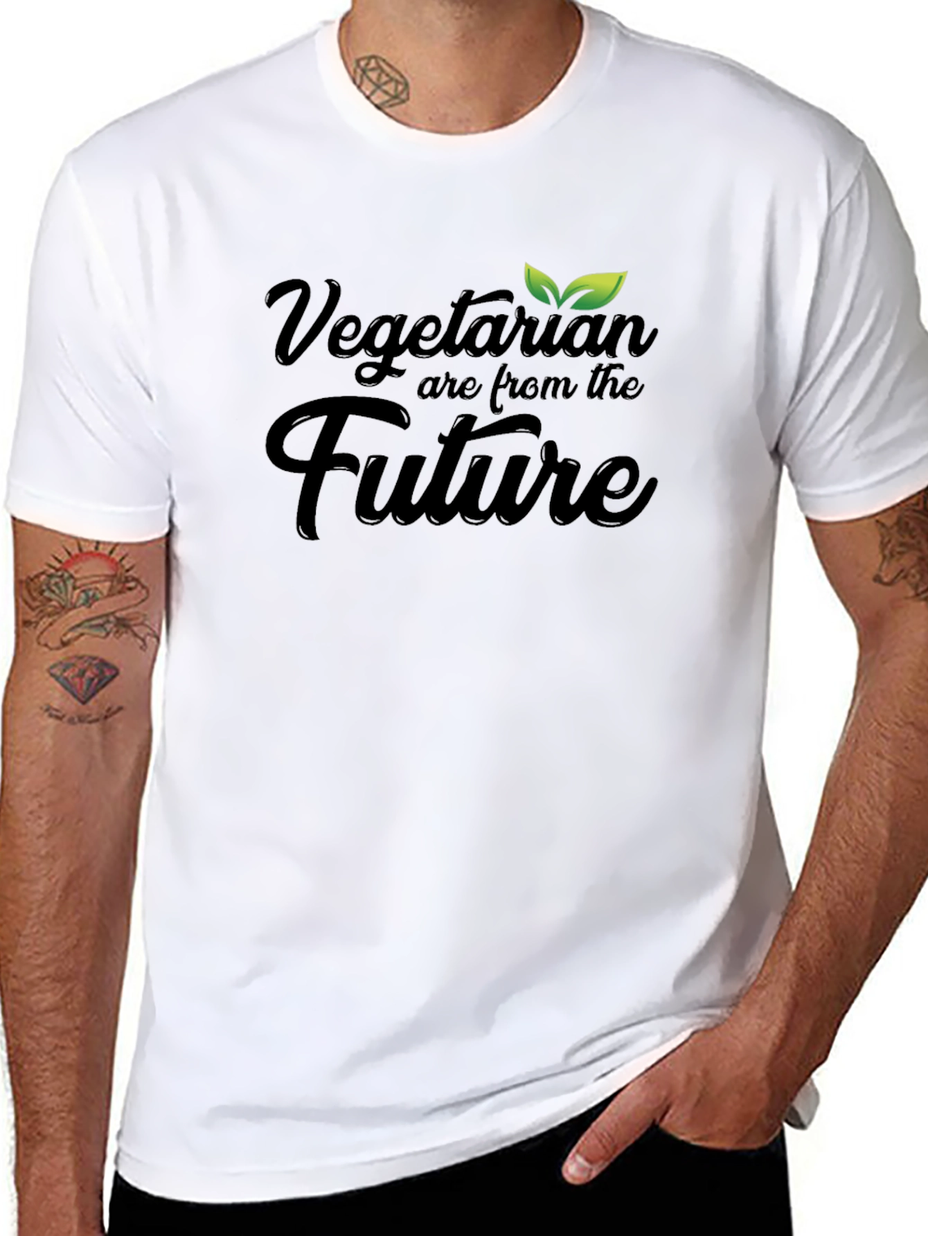 Vegetarian Are From The Future Black T-Shirt