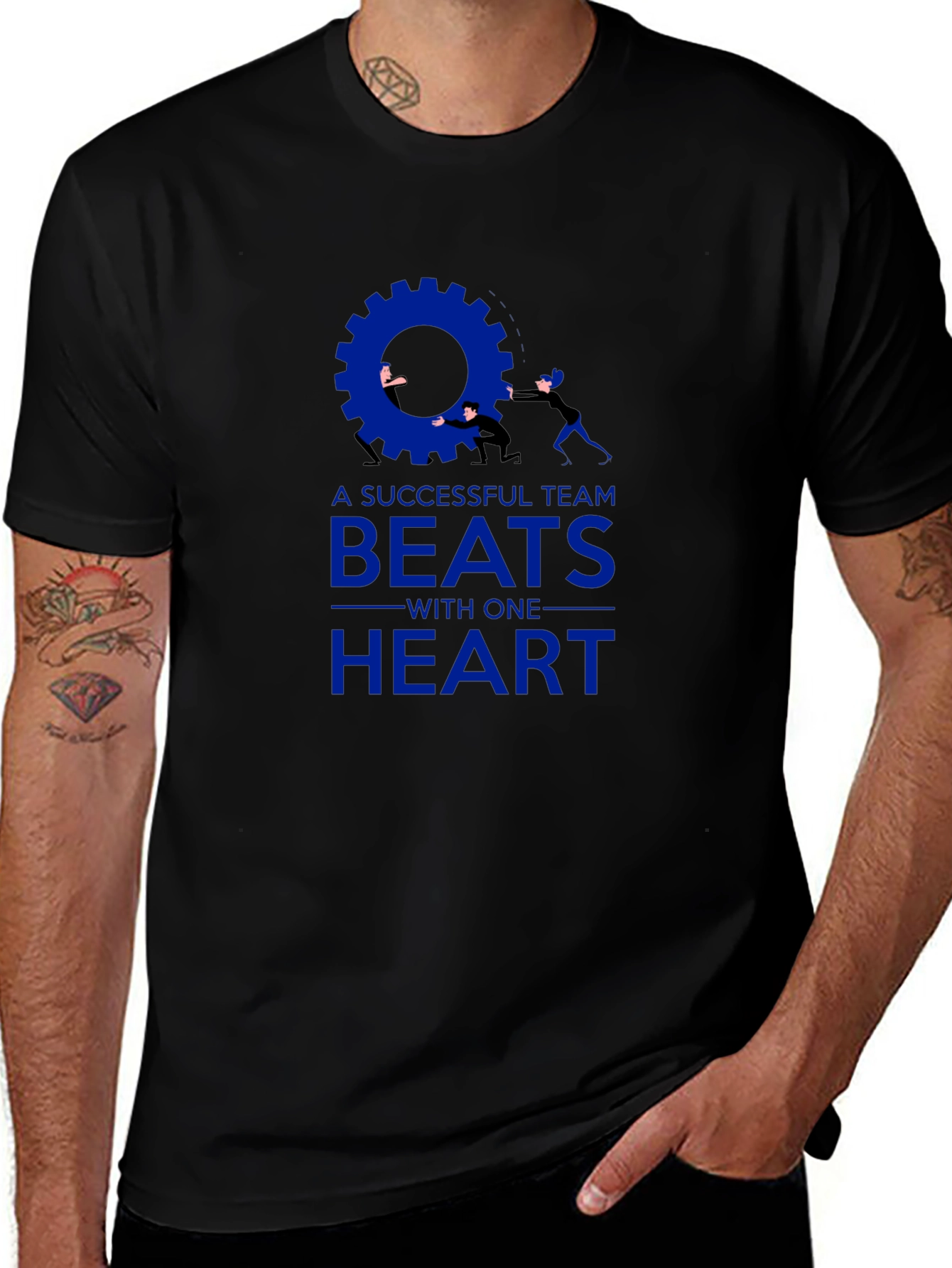 Teamwork T-Shirt: Successful Team Beats With One Heart