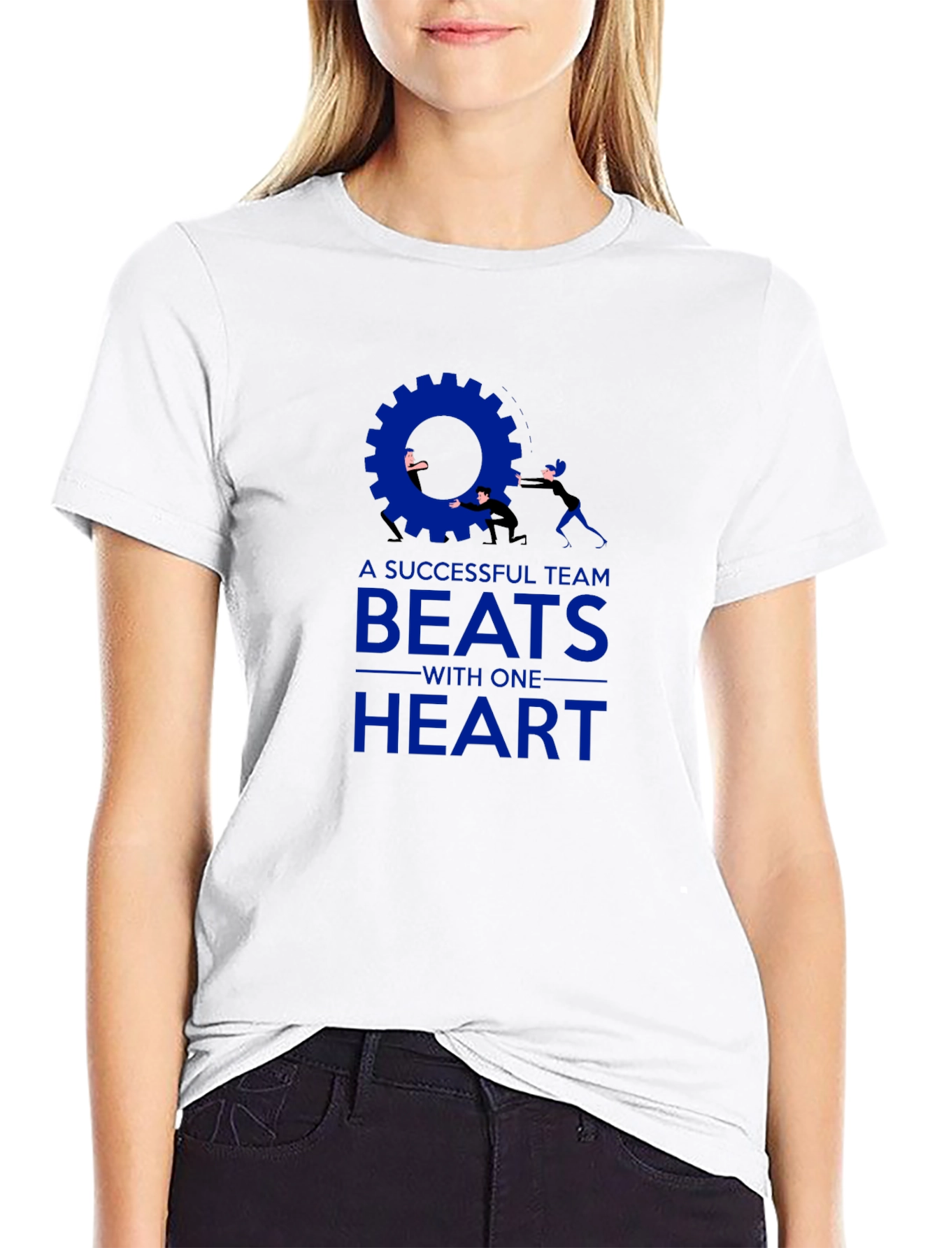 Teamwork T-Shirt: Successful Team Beats With One Heart
