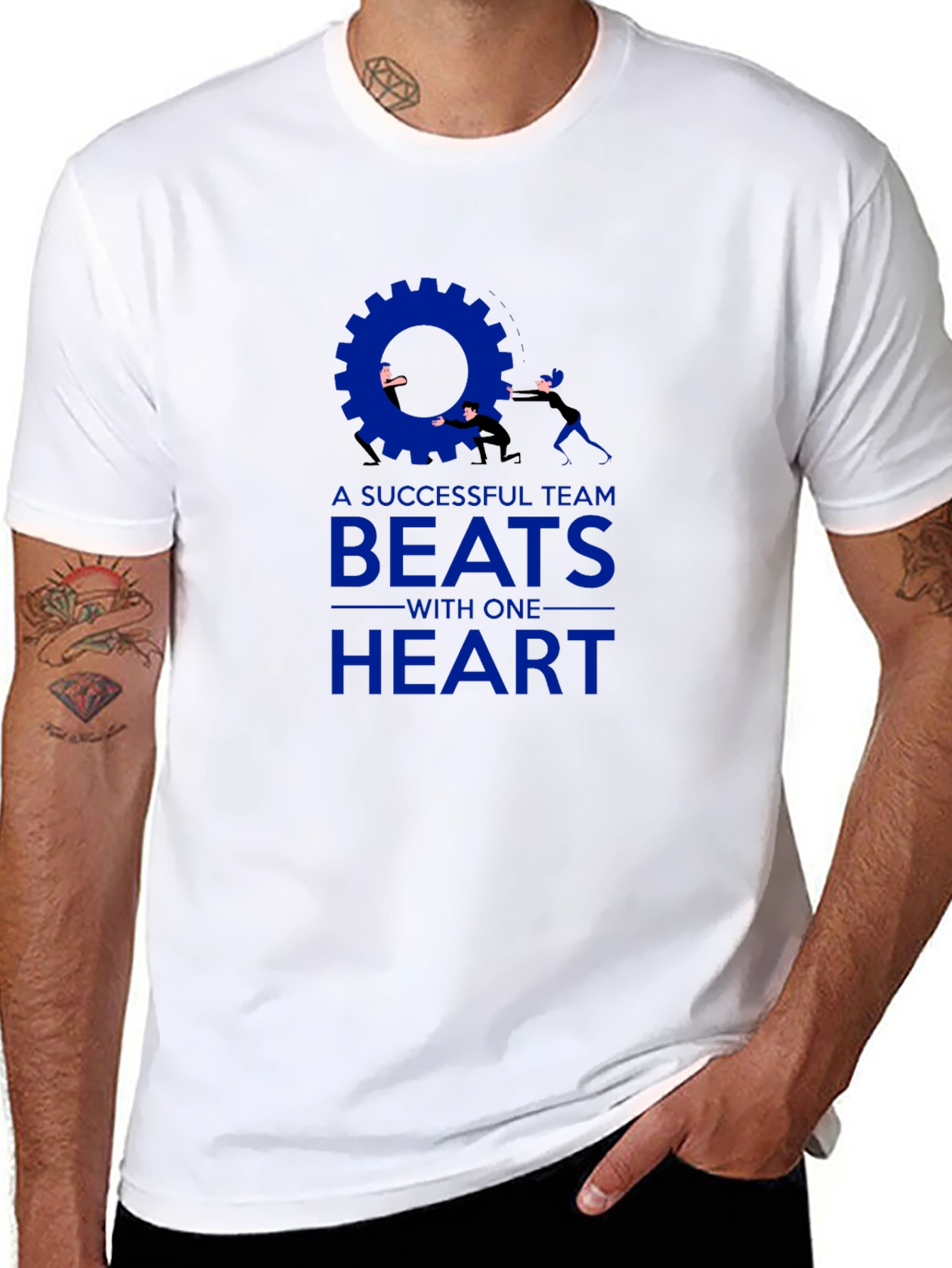 Teamwork T-Shirt: Successful Team Beats With One Heart