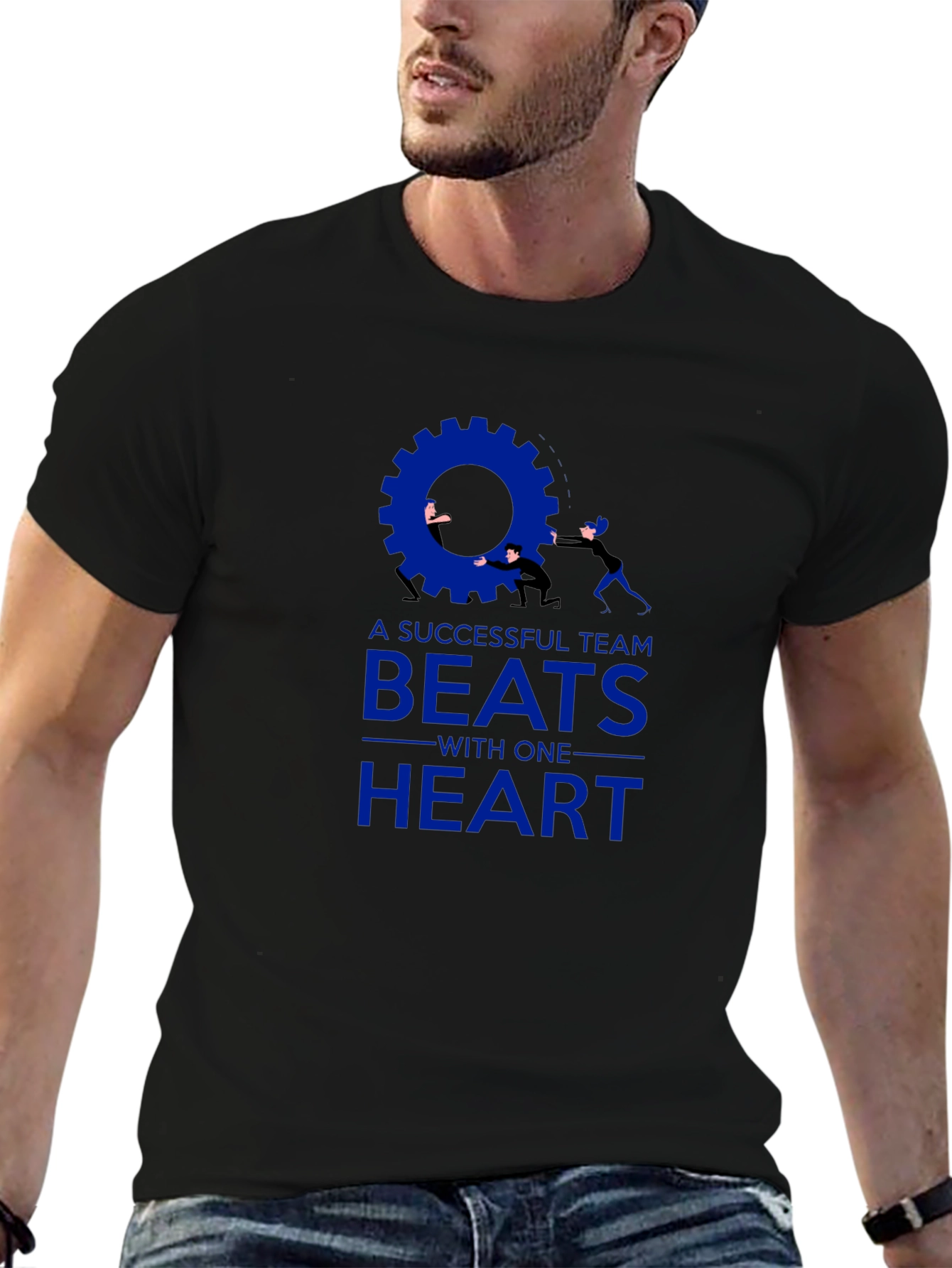 Teamwork T-Shirt: Successful Team Beats With One Heart