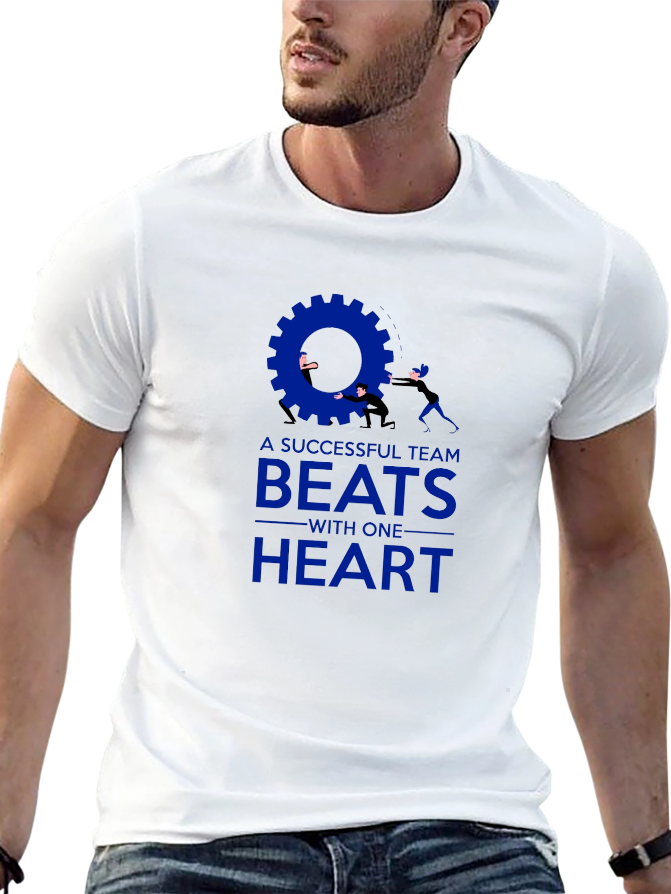 Teamwork T-Shirt: Successful Team Beats With One Heart