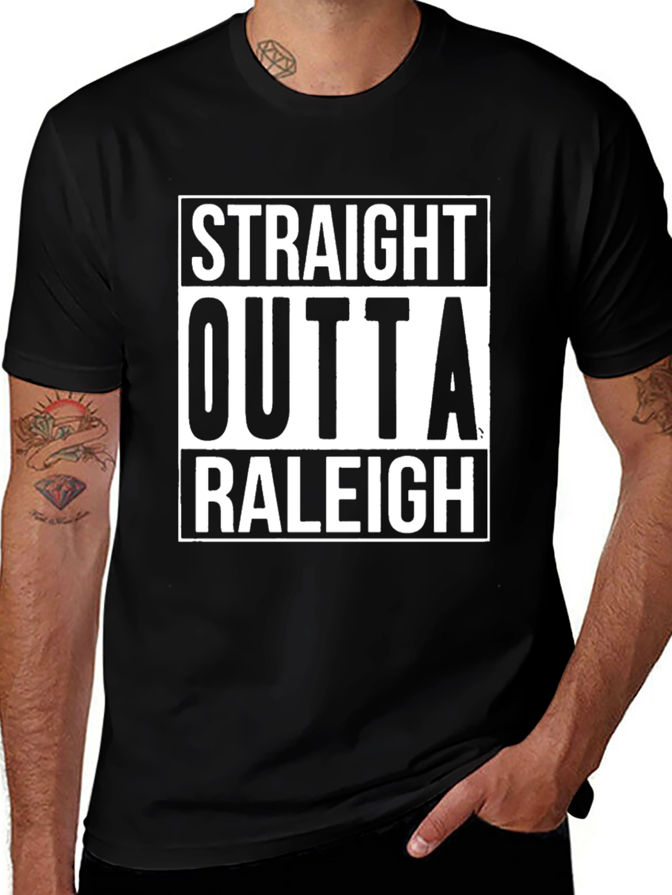 Straight Outta Raleigh Black T-Shirt