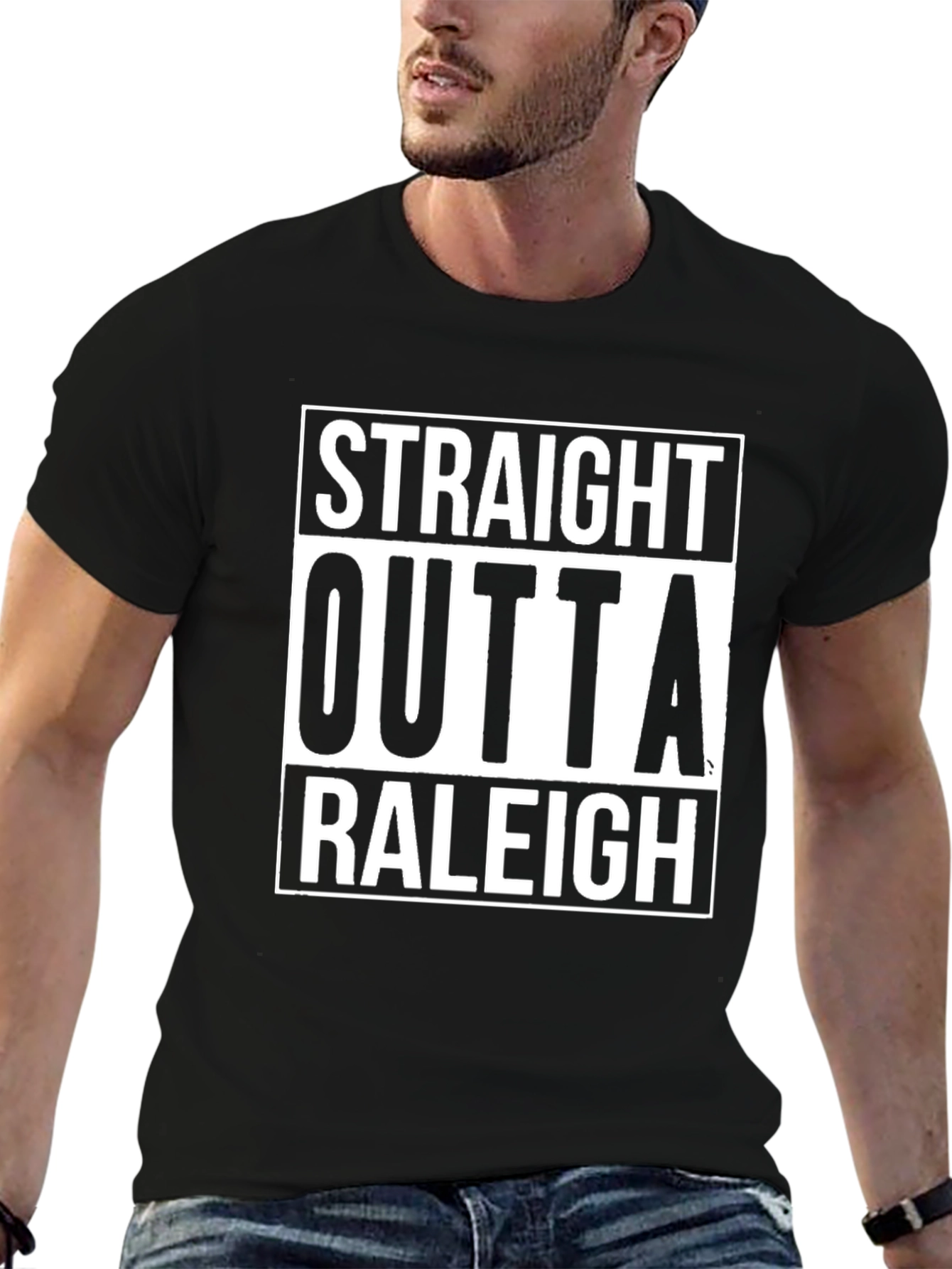 Straight Outta Raleigh Black T-Shirt