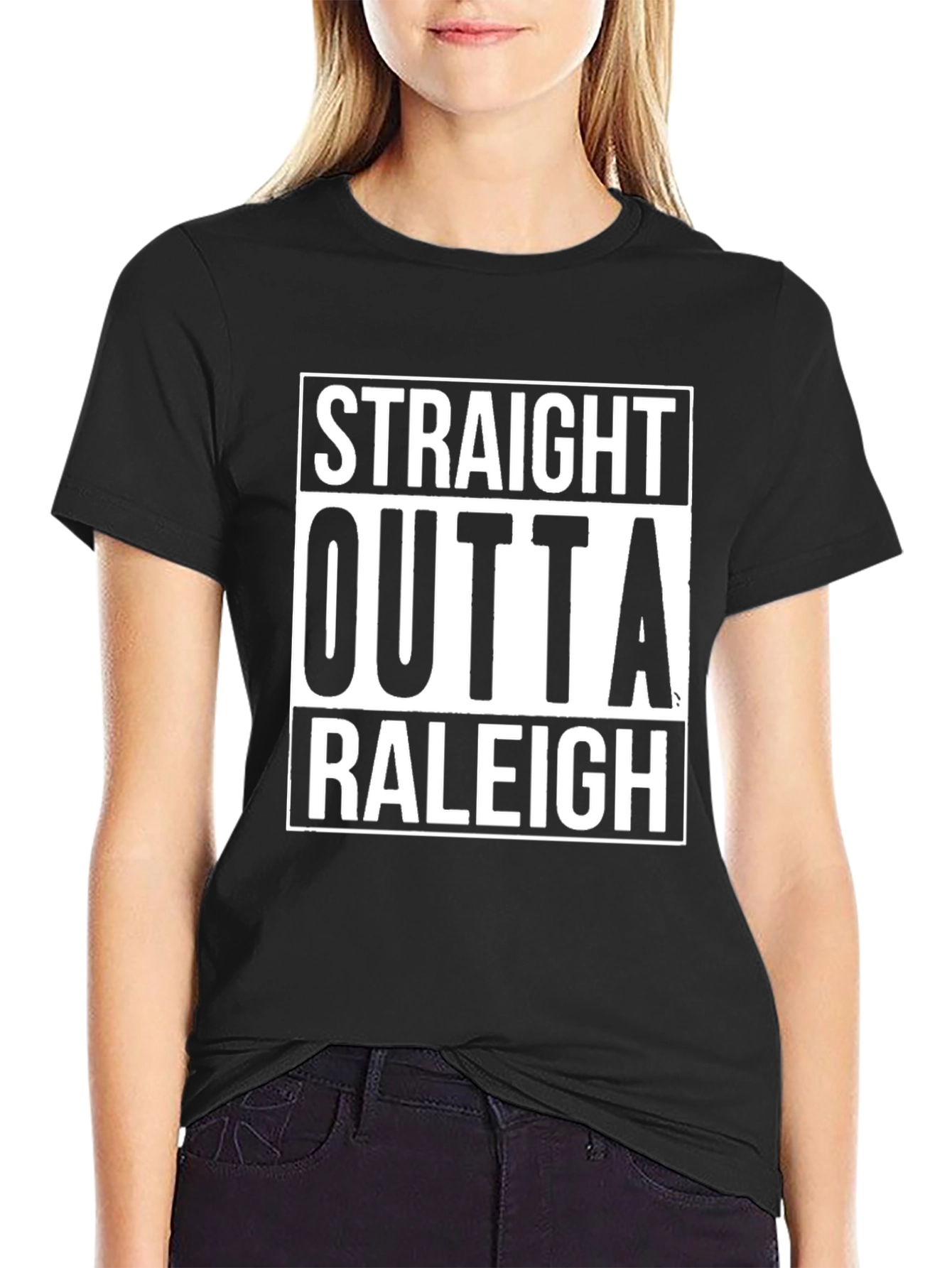 Straight Outta Raleigh Black T-Shirt