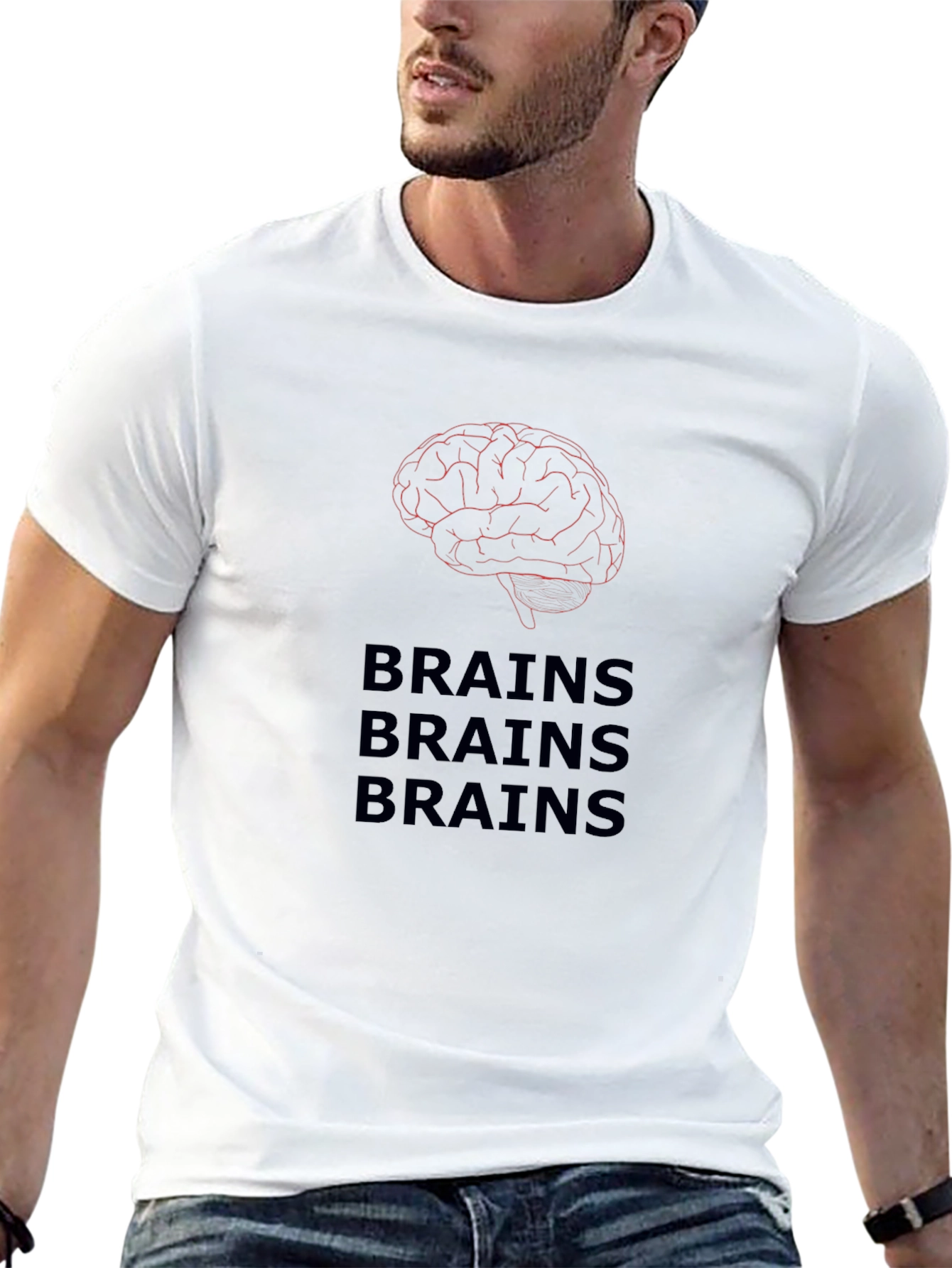 Brains T-Shirt - Funny Zombie Halloween Tee