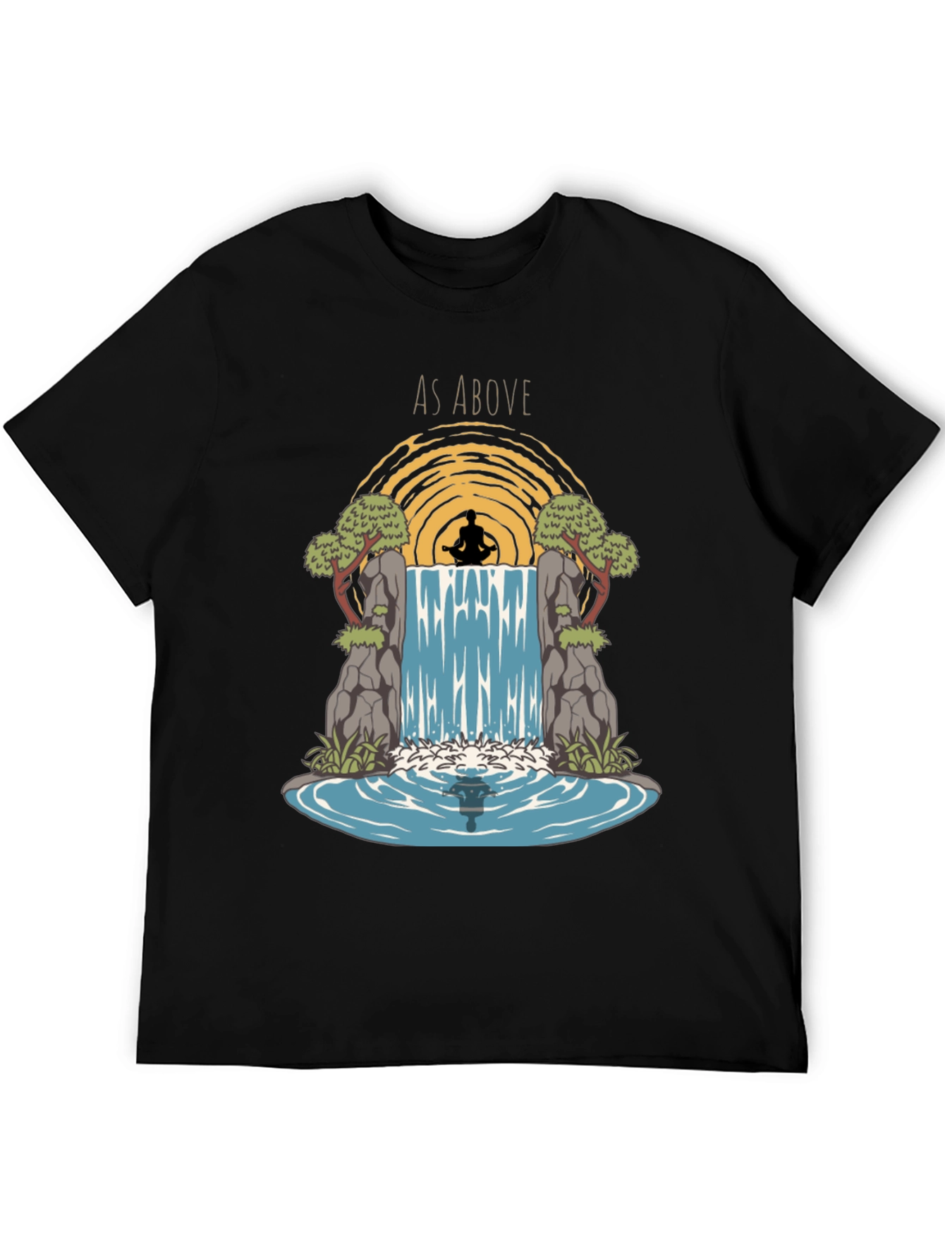 As Above Graphic Print T-Shirt - Zen Meditation Design