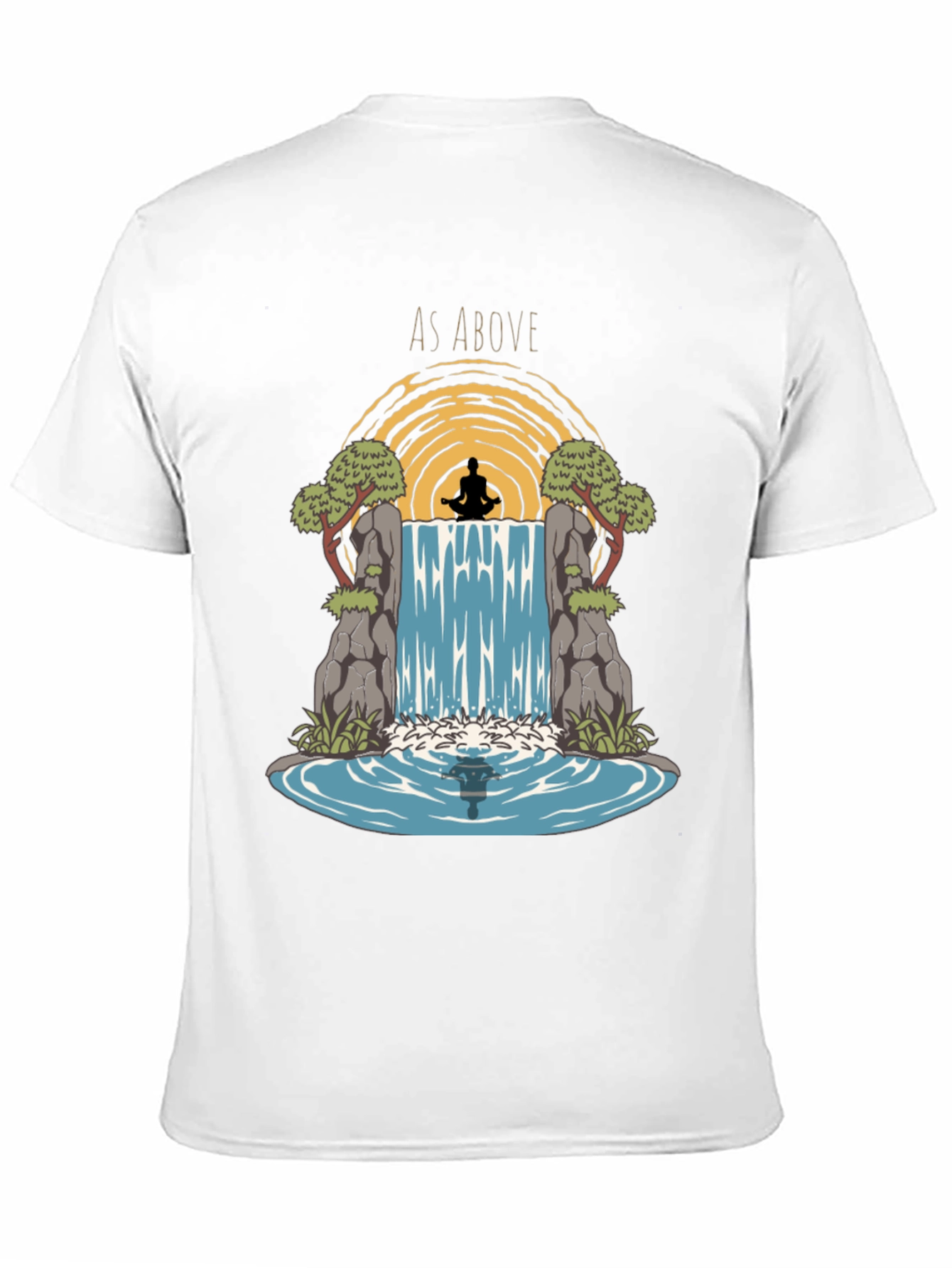 As Above Graphic Print T-Shirt - Zen Meditation Design