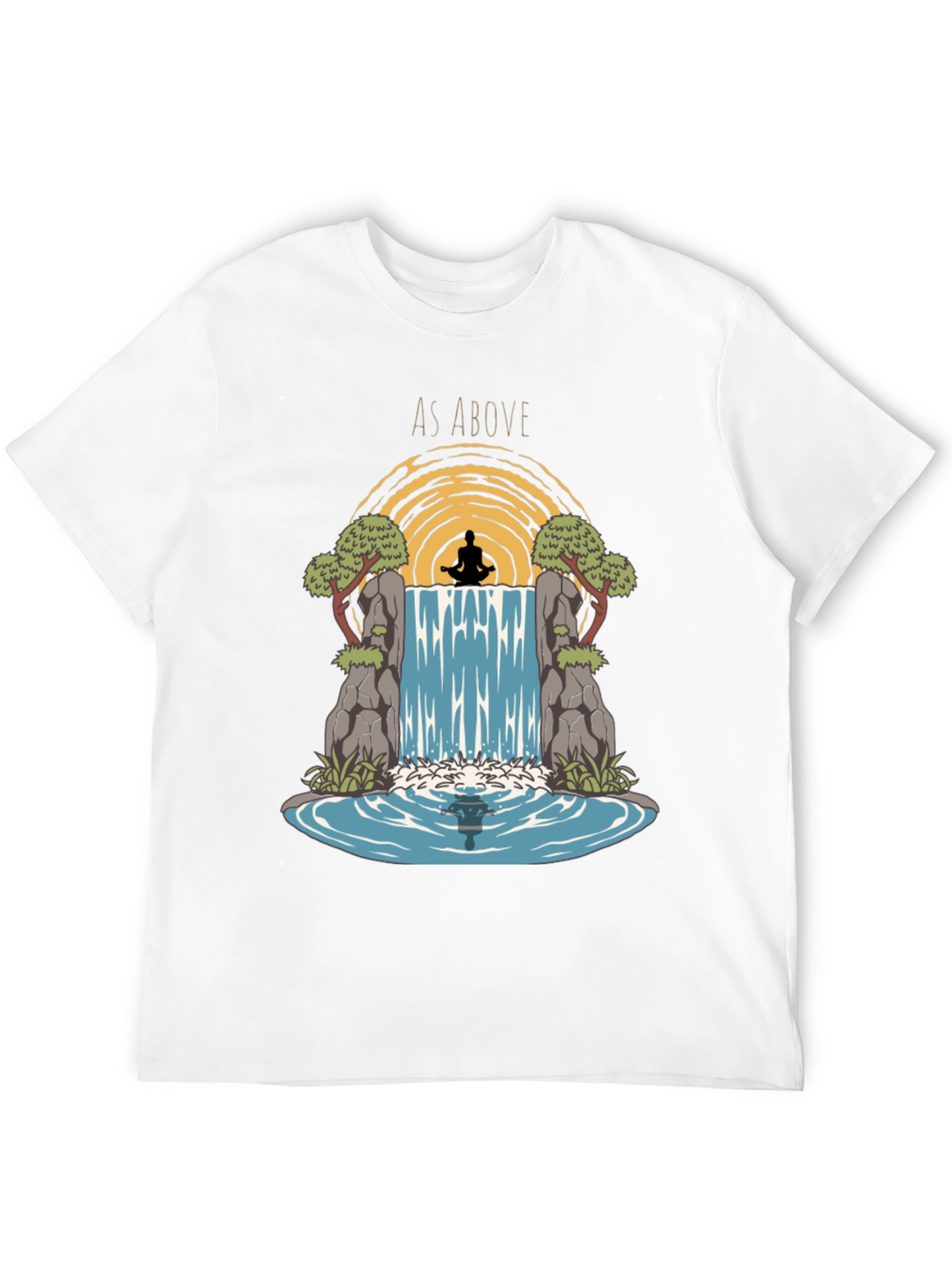 As Above Graphic Print T-Shirt - Zen Meditation Design