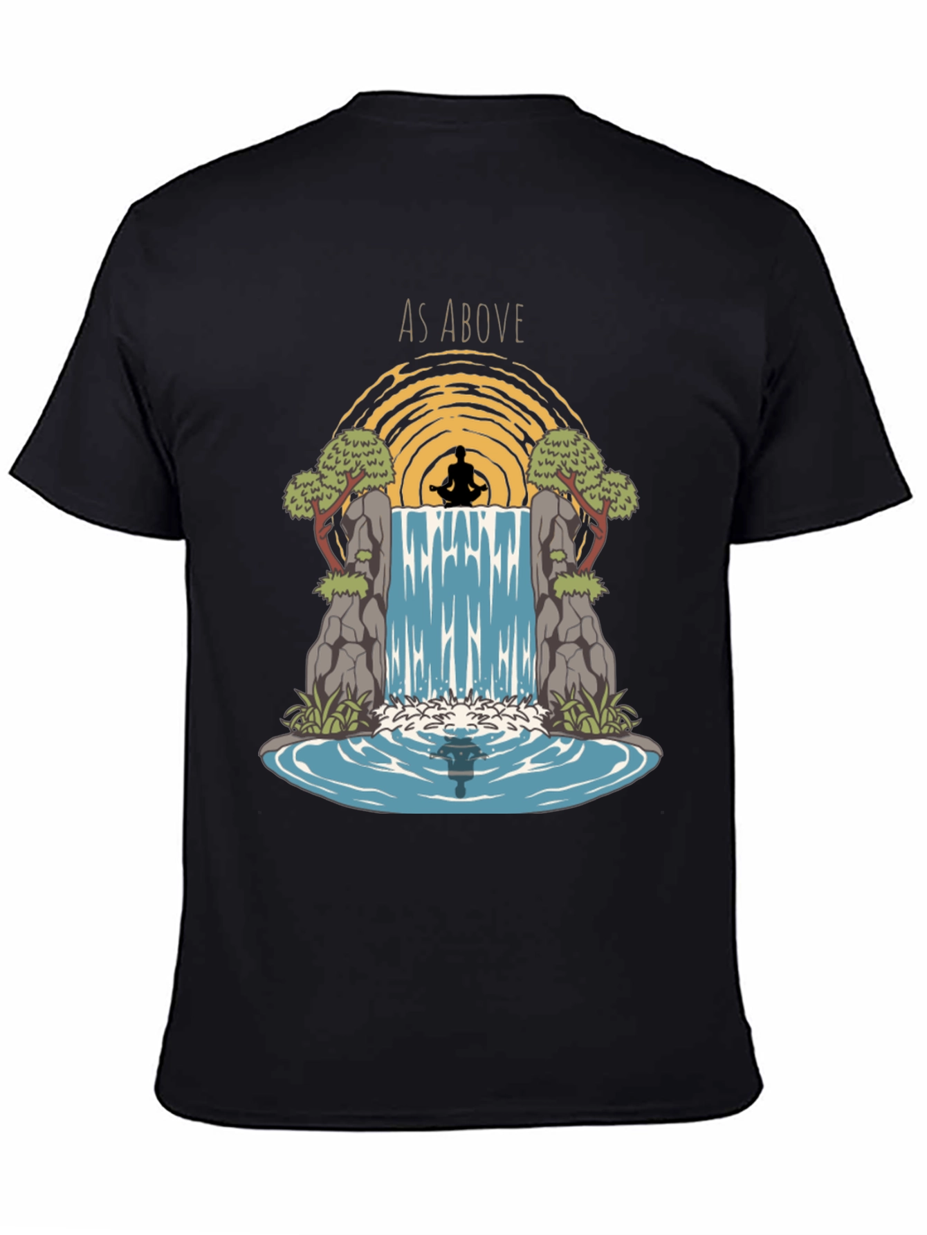 As Above Graphic Print T-Shirt - Zen Meditation Design