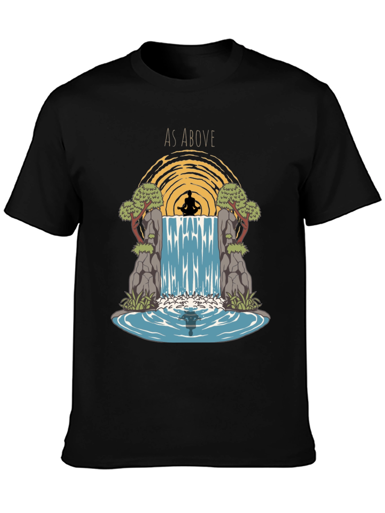 As Above Graphic Print T-Shirt - Zen Meditation Design