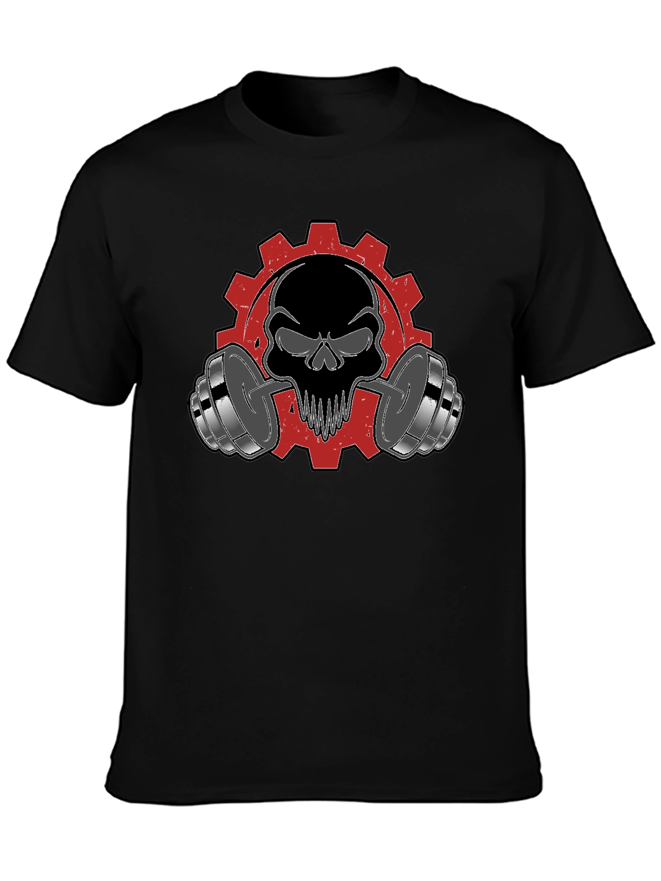 Skull & Weights Graphic T-Shirt - Gym Motivation