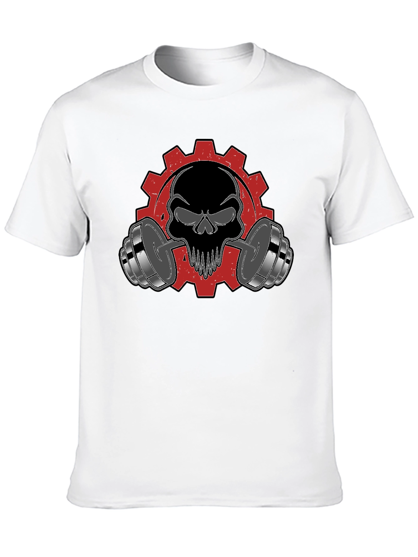 Skull & Weights Graphic T-Shirt - Gym Motivation