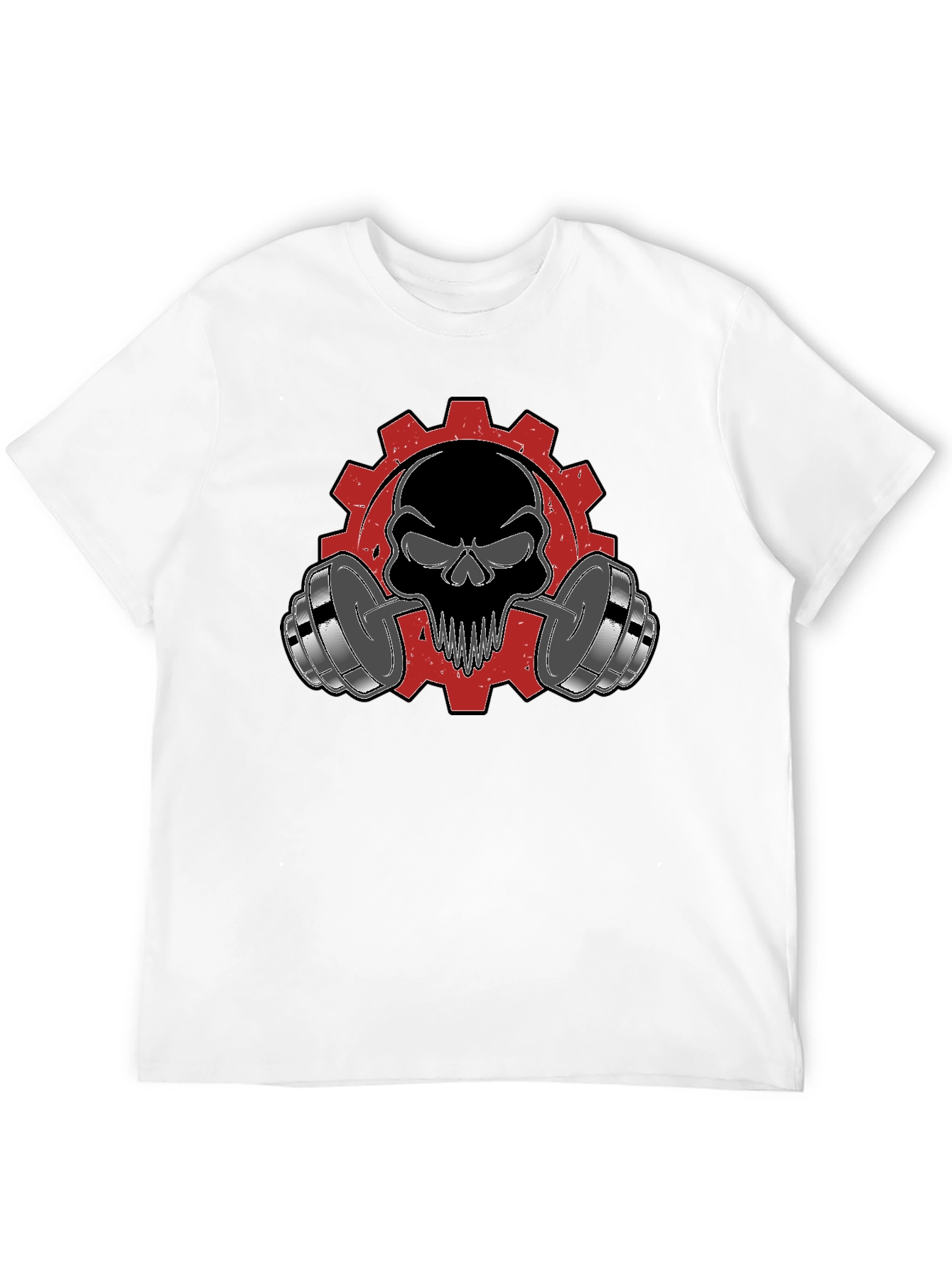 Skull & Weights Graphic T-Shirt - Gym Motivation