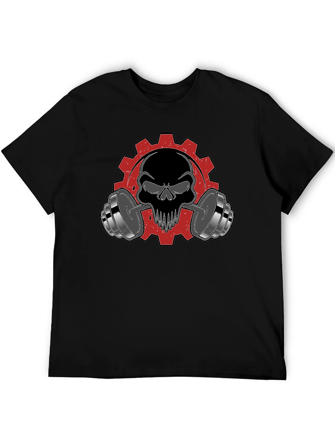 Skull & Weights Graphic T-Shirt - Gym Motivation
