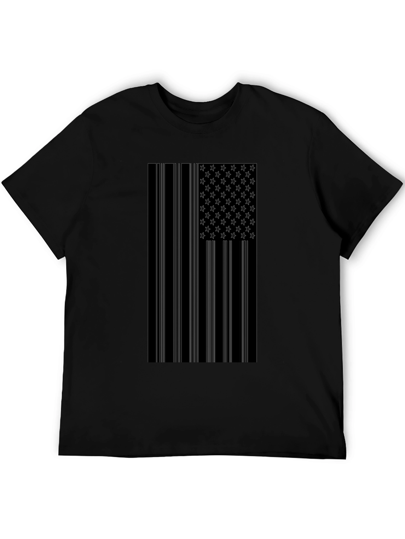 USA Flag Graphic Black T-Shirt