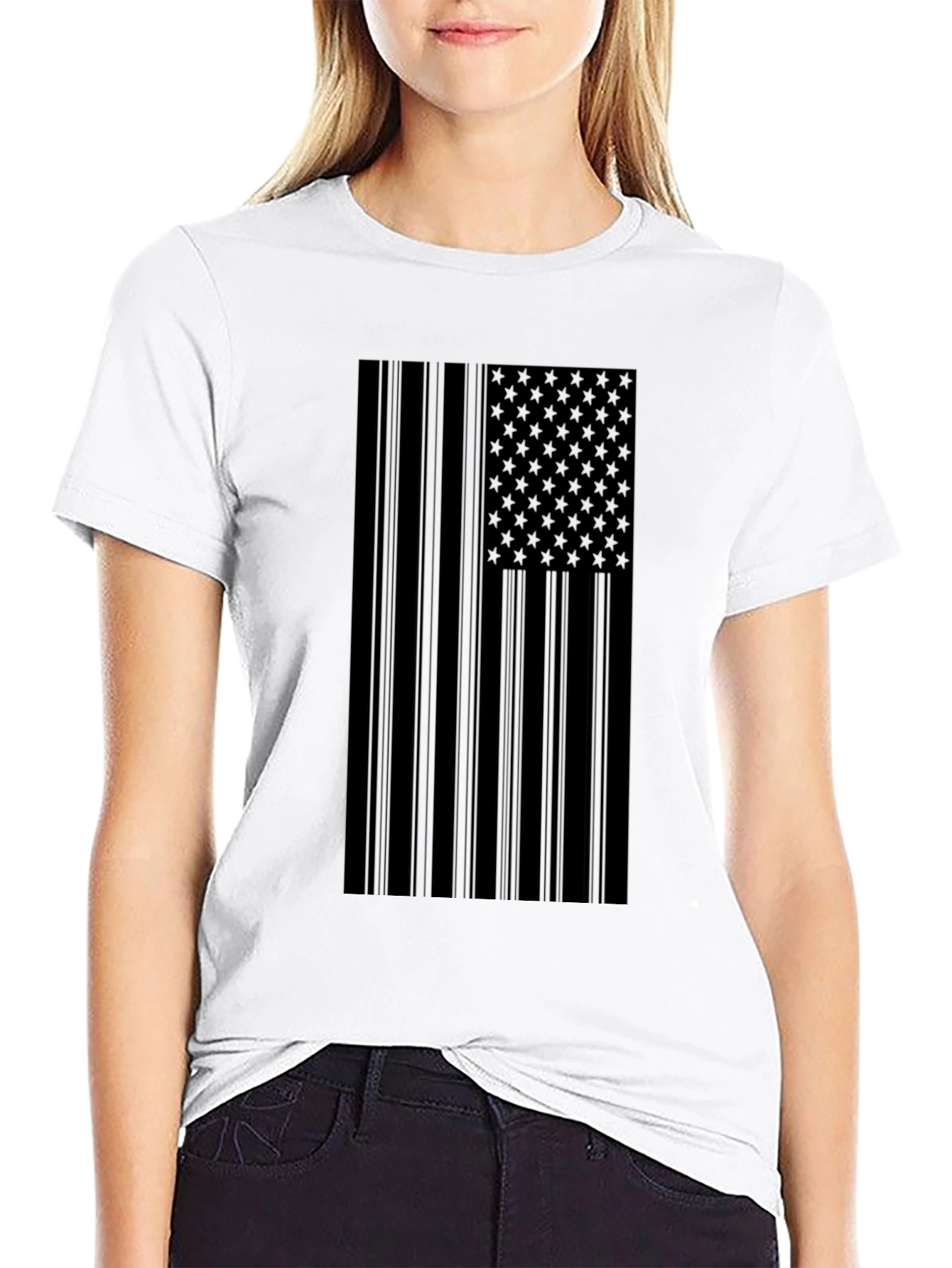 USA Flag Graphic Black T-Shirt