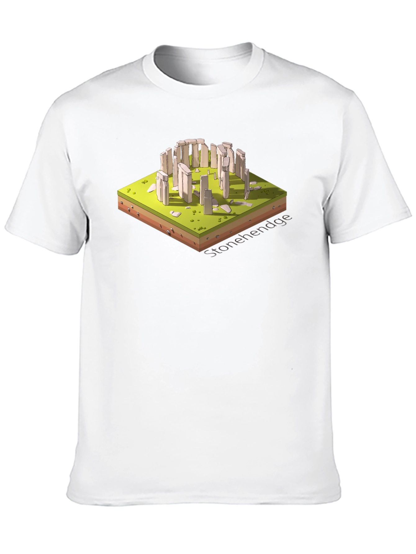 Stonehenge Isometric Art Black T-Shirt