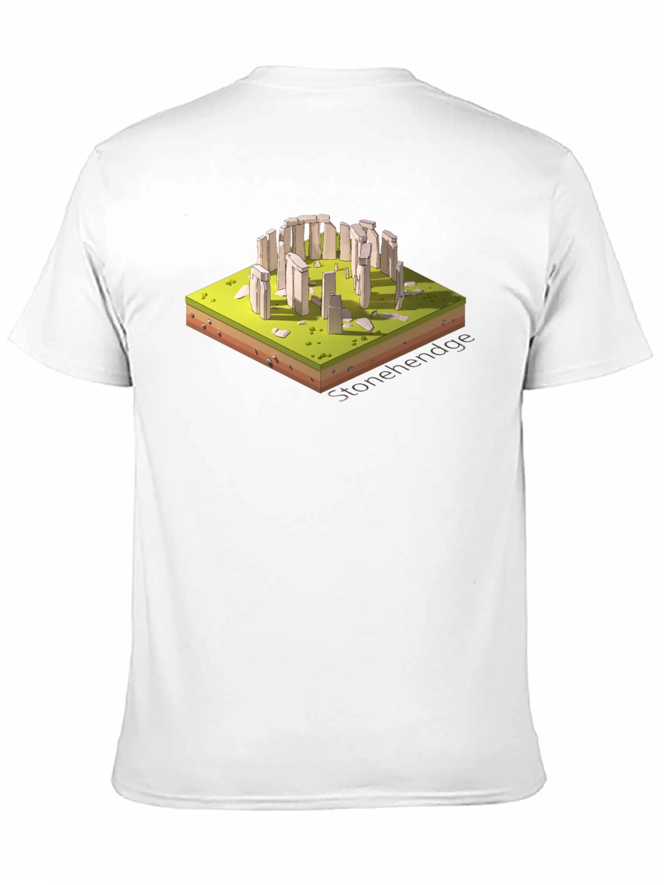 Stonehenge Isometric Art Black T-Shirt
