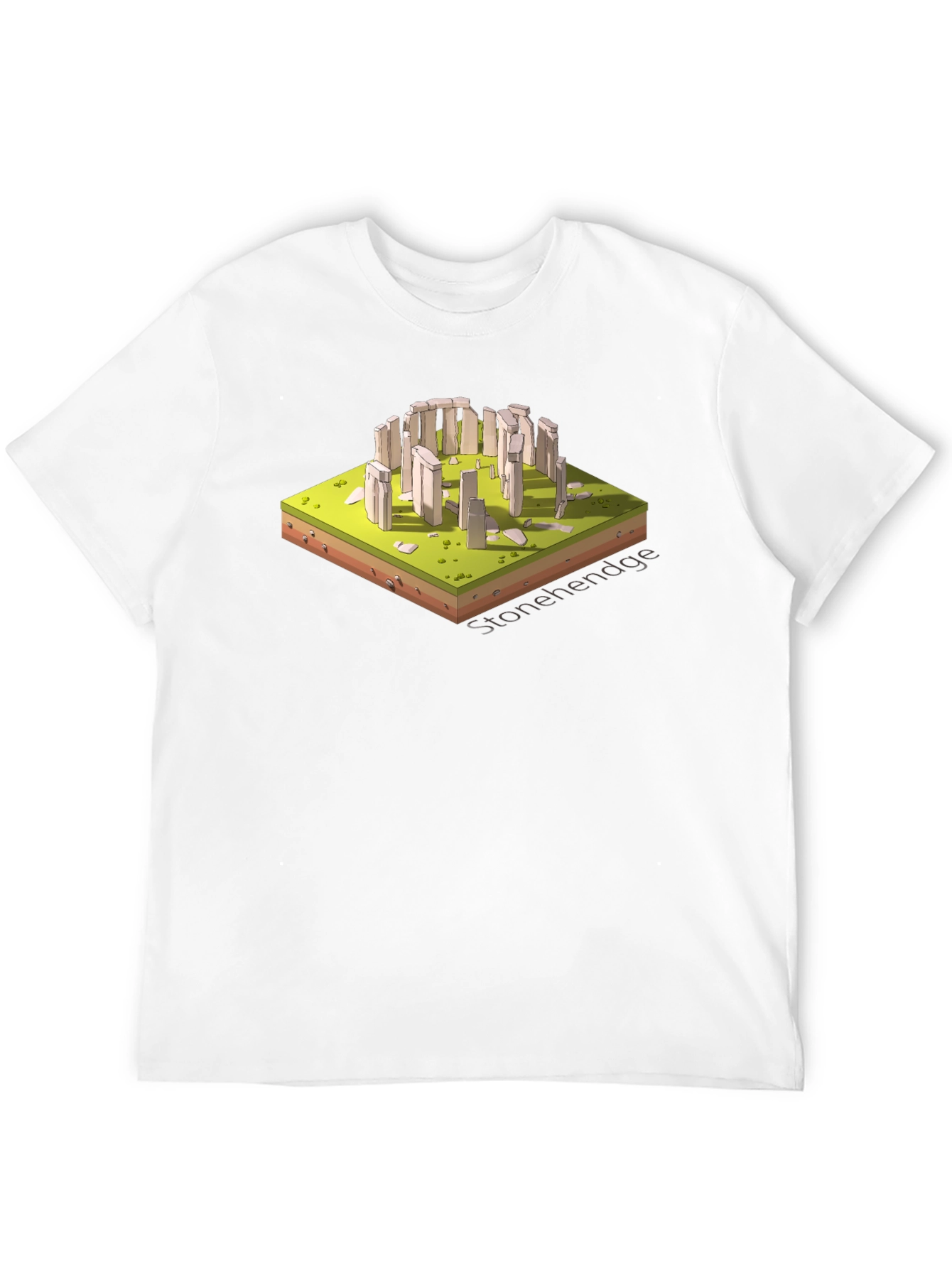 Stonehenge Isometric Art Black T-Shirt
