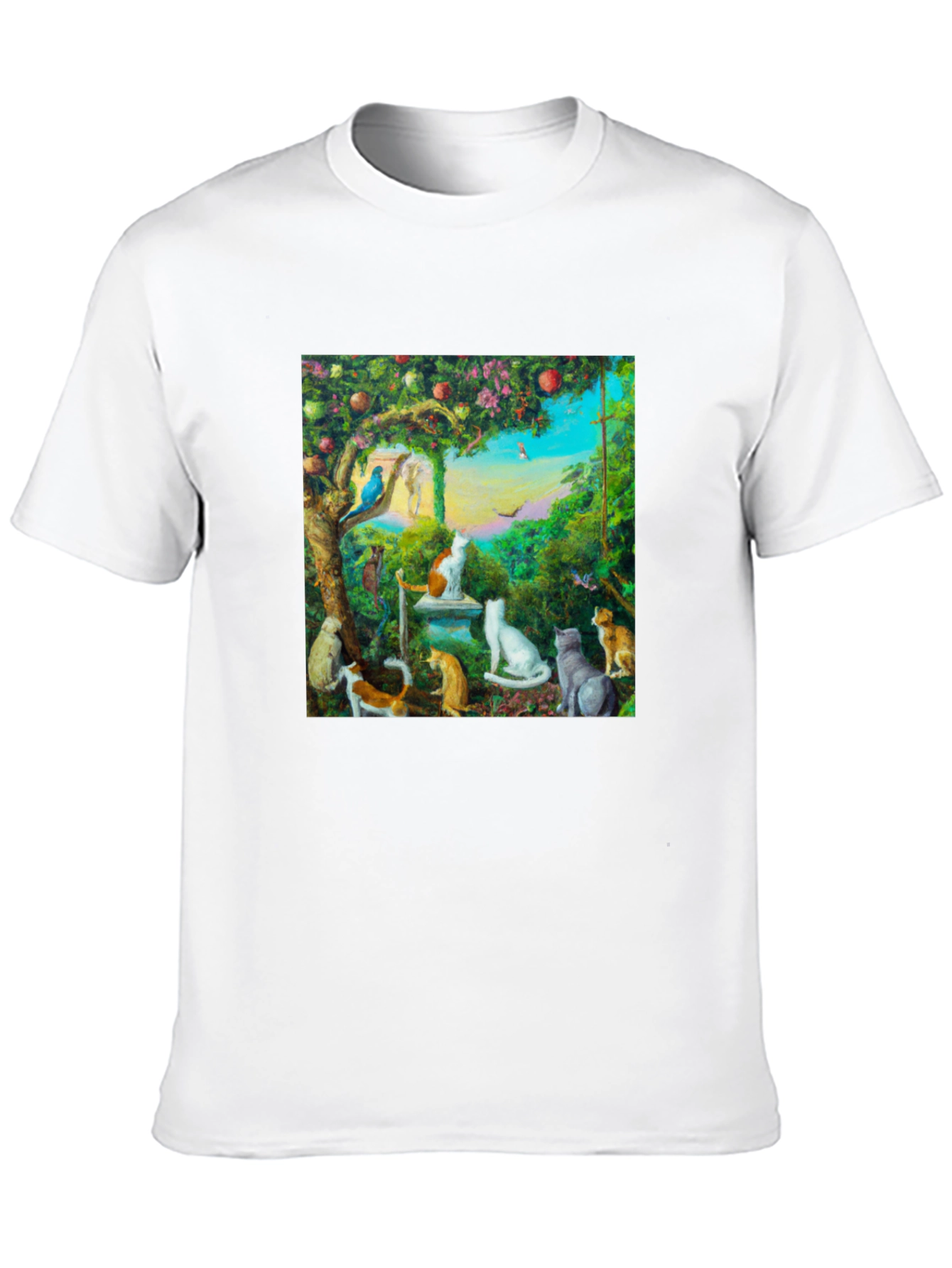 Whimsical Cat Garden T-Shirt