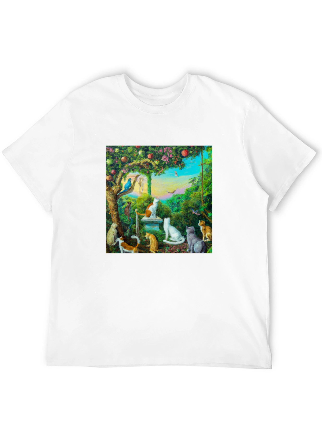 Whimsical Cat Garden T-Shirt