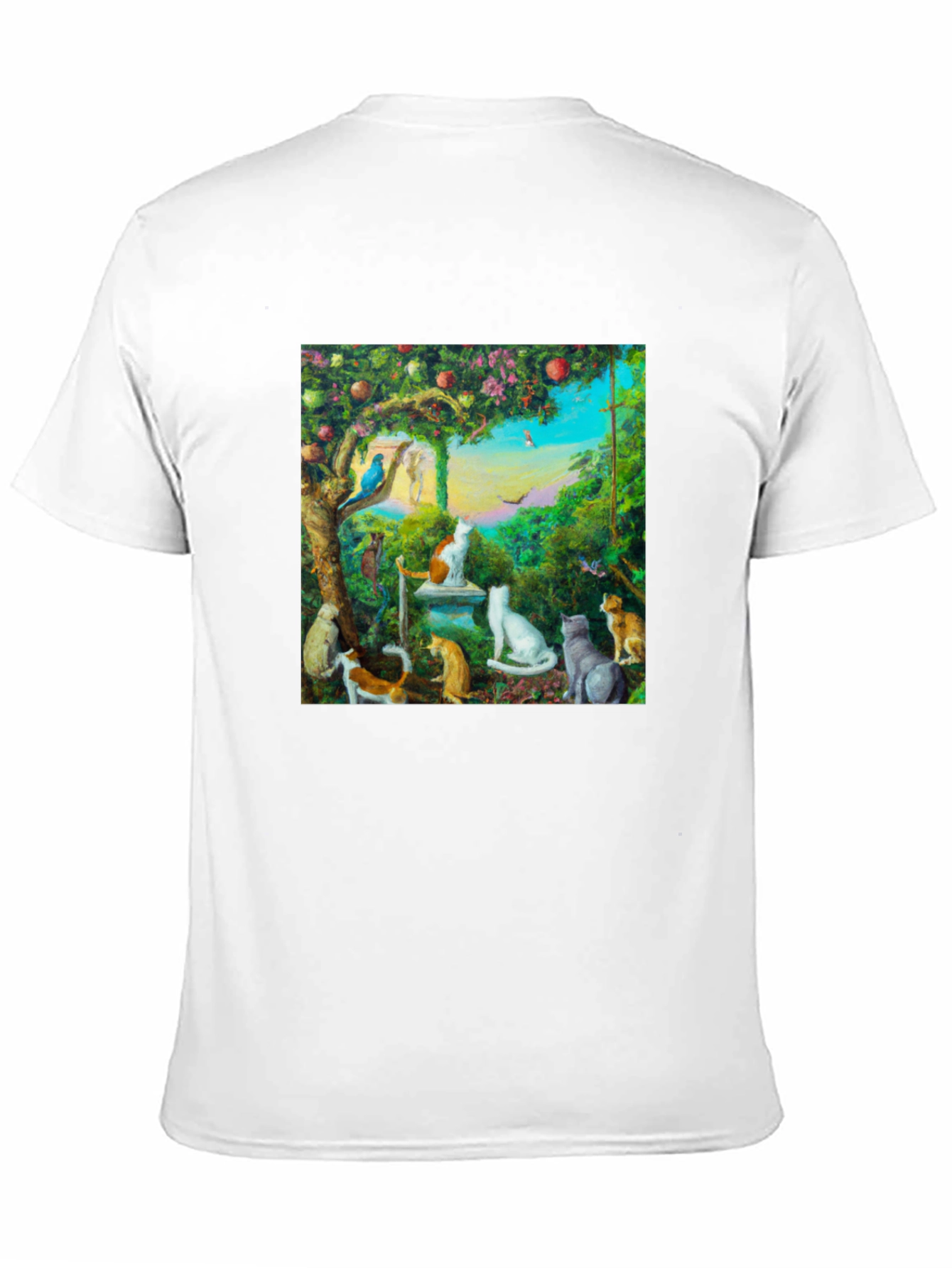 Whimsical Cat Garden T-Shirt