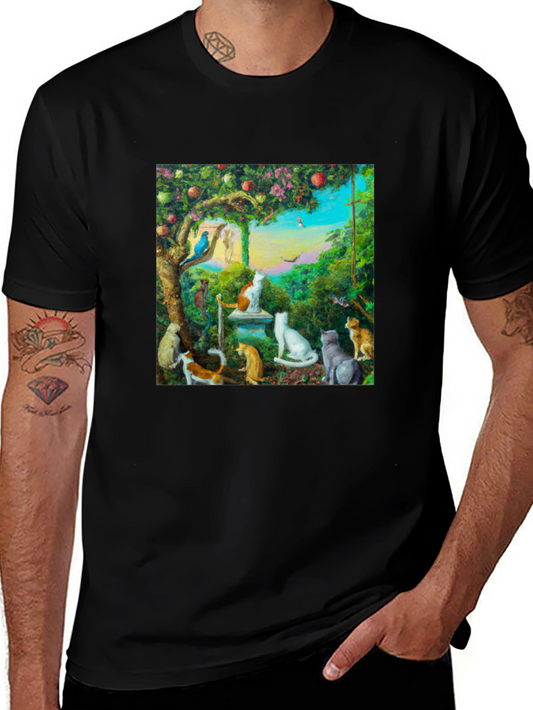 Whimsical Cat Garden T-Shirt