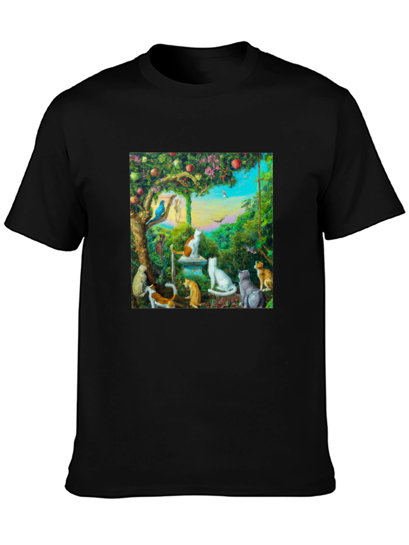 Whimsical Cat Garden T-Shirt