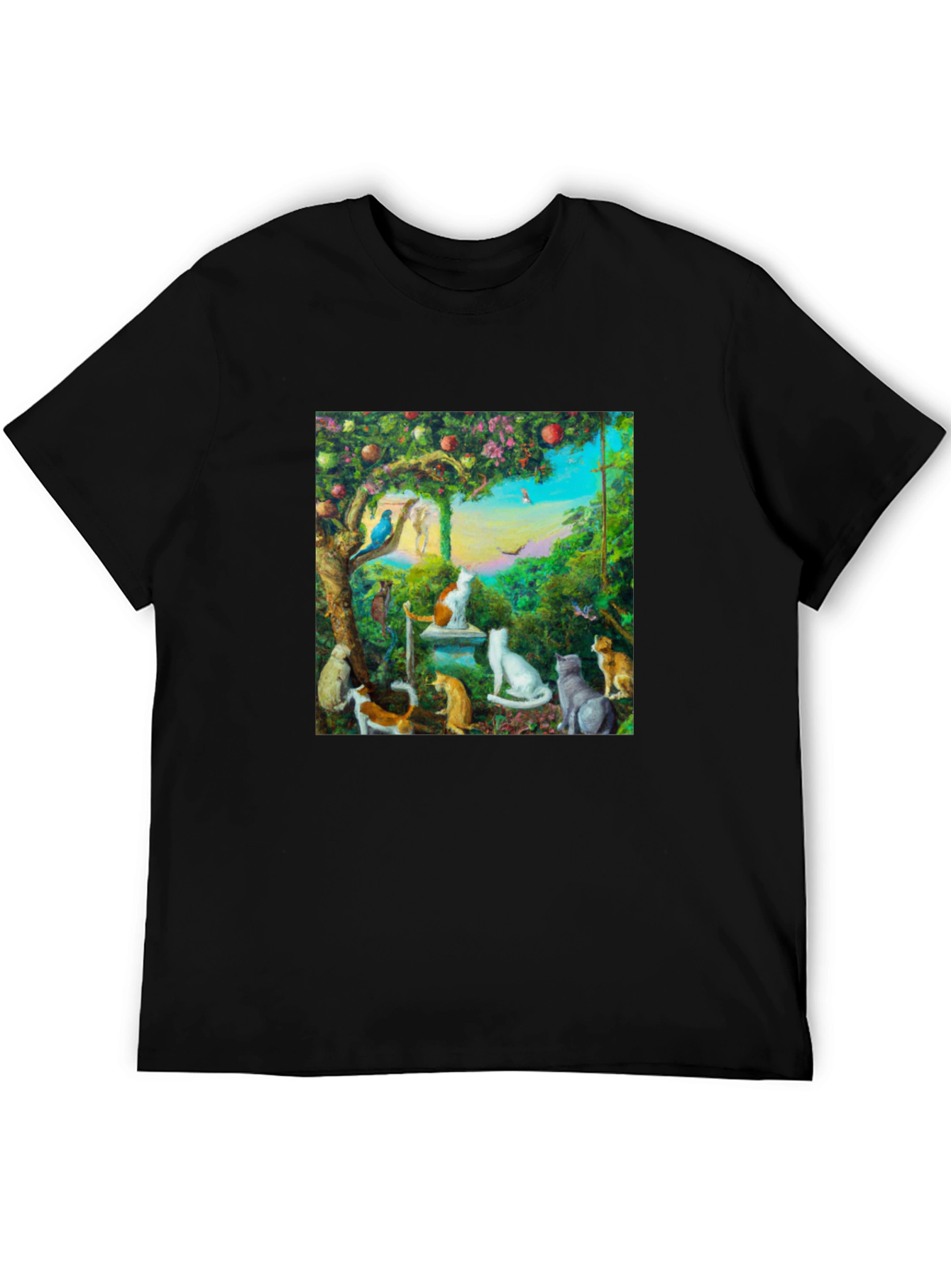 Whimsical Cat Garden T-Shirt
