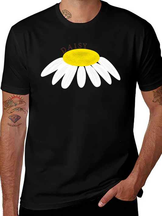 Daisy Graphic Tee - Stylish Black Cotton T-Shirt
